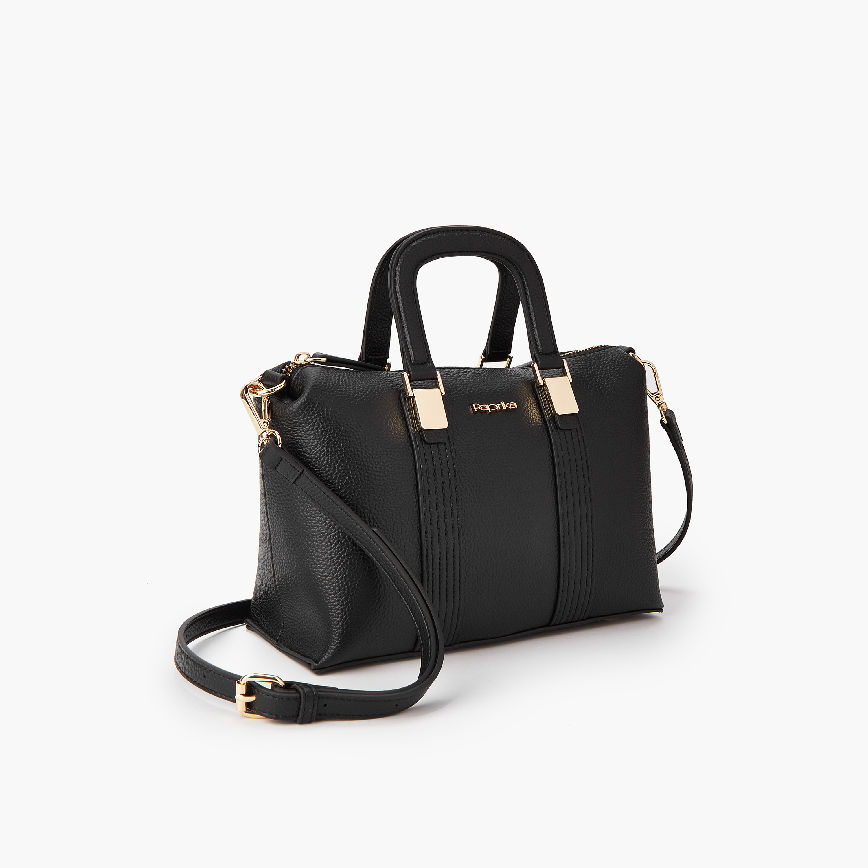 Paprika Textured Tote Bag with Detachable Strap and Zip Closure-women-bagsandwallets-handbags-image-3