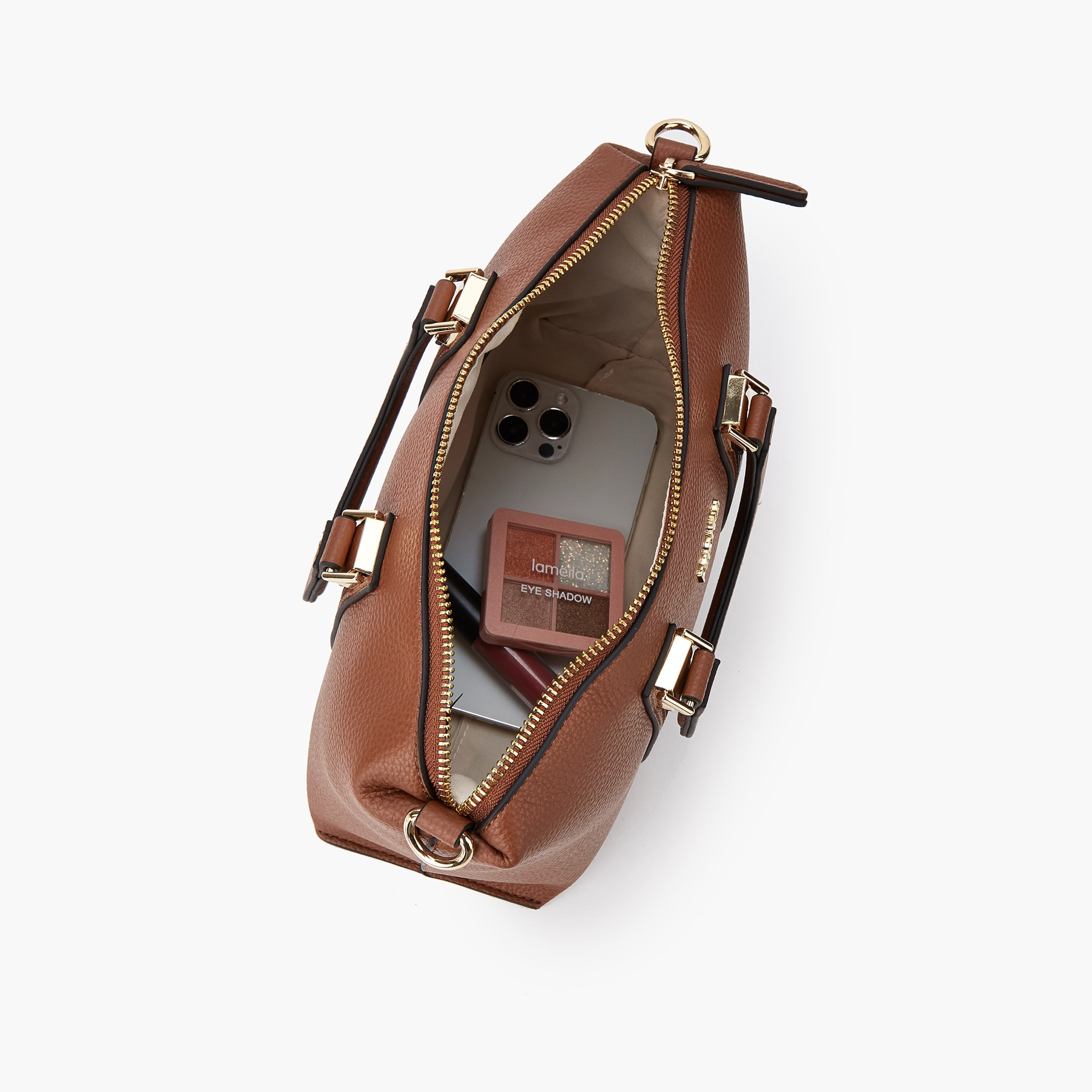Paprika Textured Tote Bag with Detachable Strap and Zip Closure-women-bagsandwallets-handbags-image-7