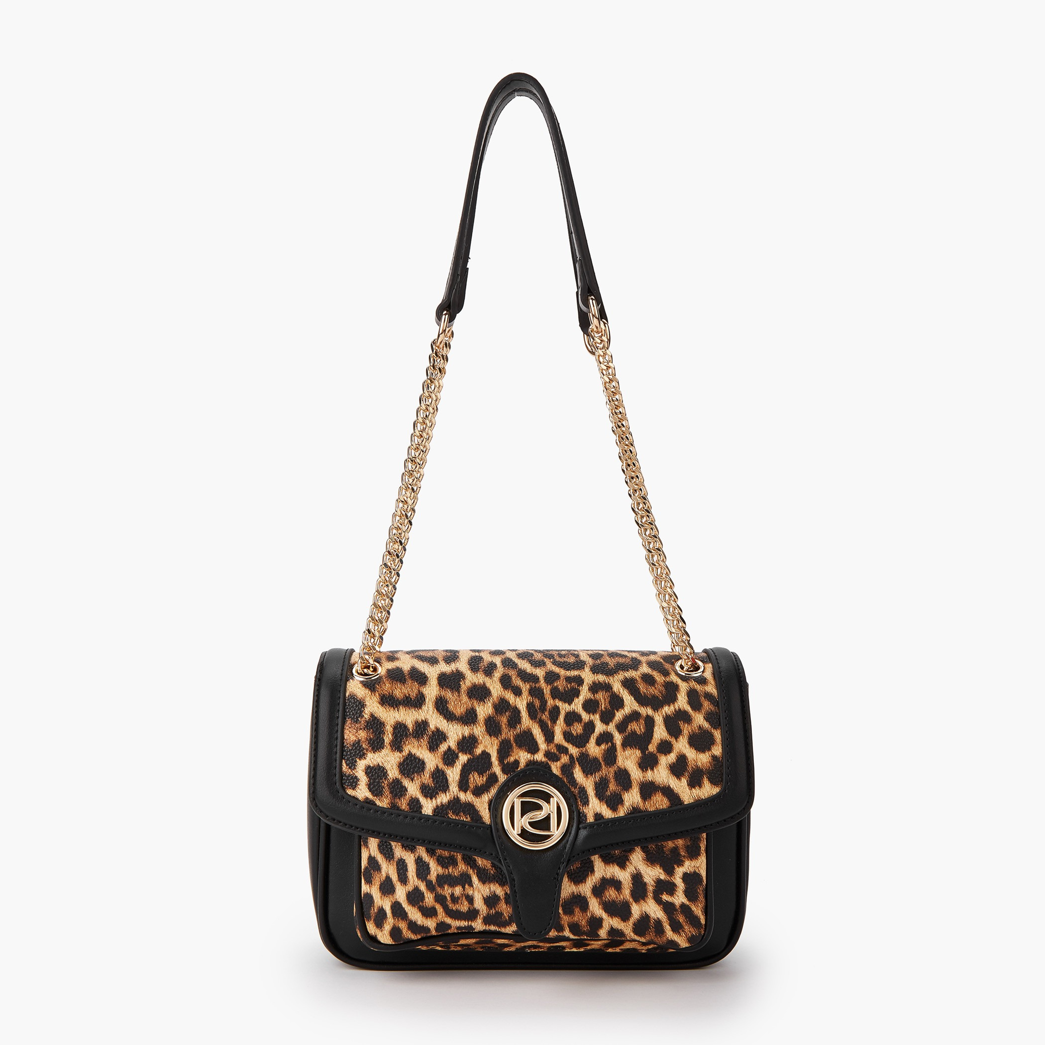 Paprika Animal Print Crossbody Bag with Chain Strap and Flap Closure-women-bagsandwallets-handbags-image-1