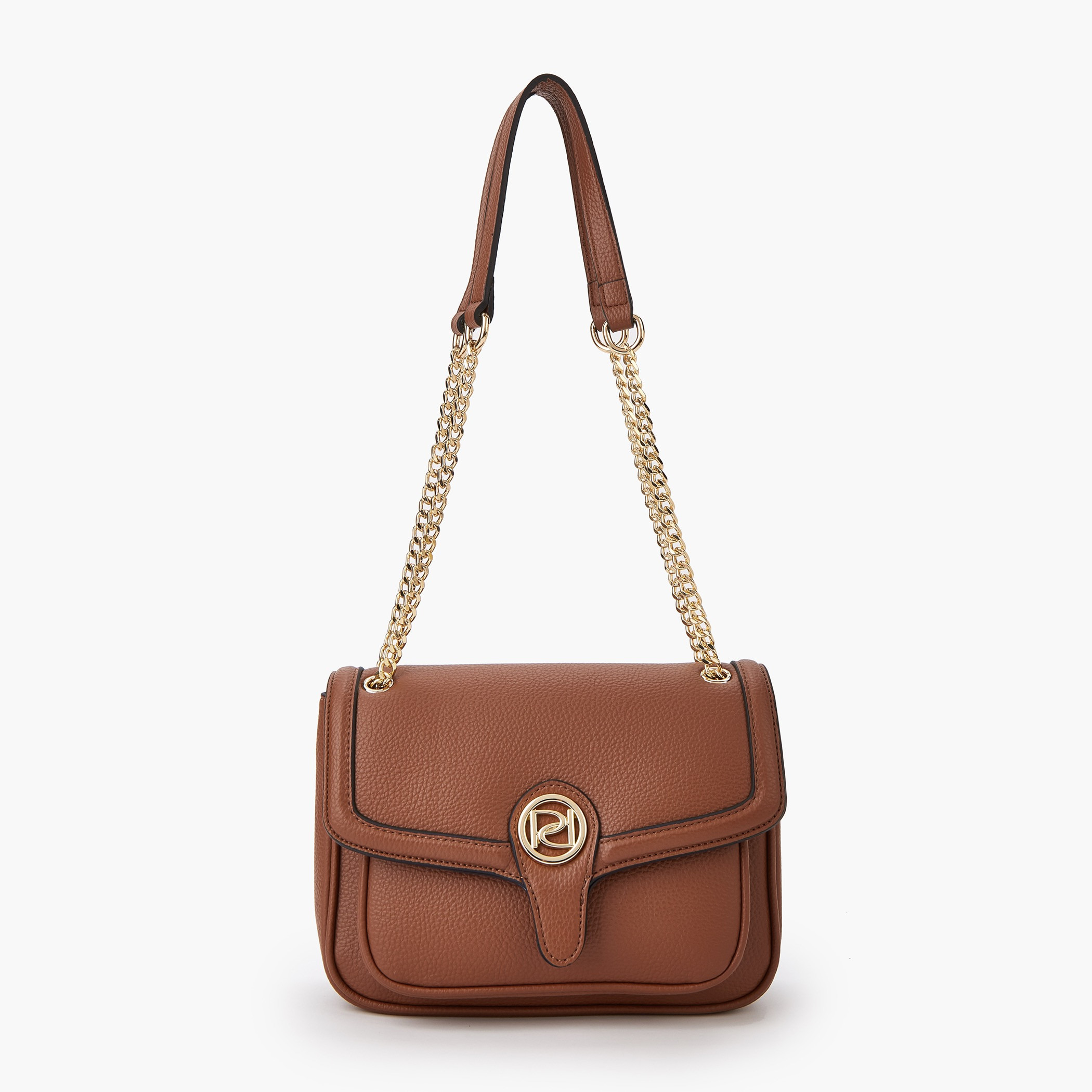 Paprika Solid Crossbody Bag with Chain Strap and Flap Closure-women-bagsandwallets-handbags-image-1