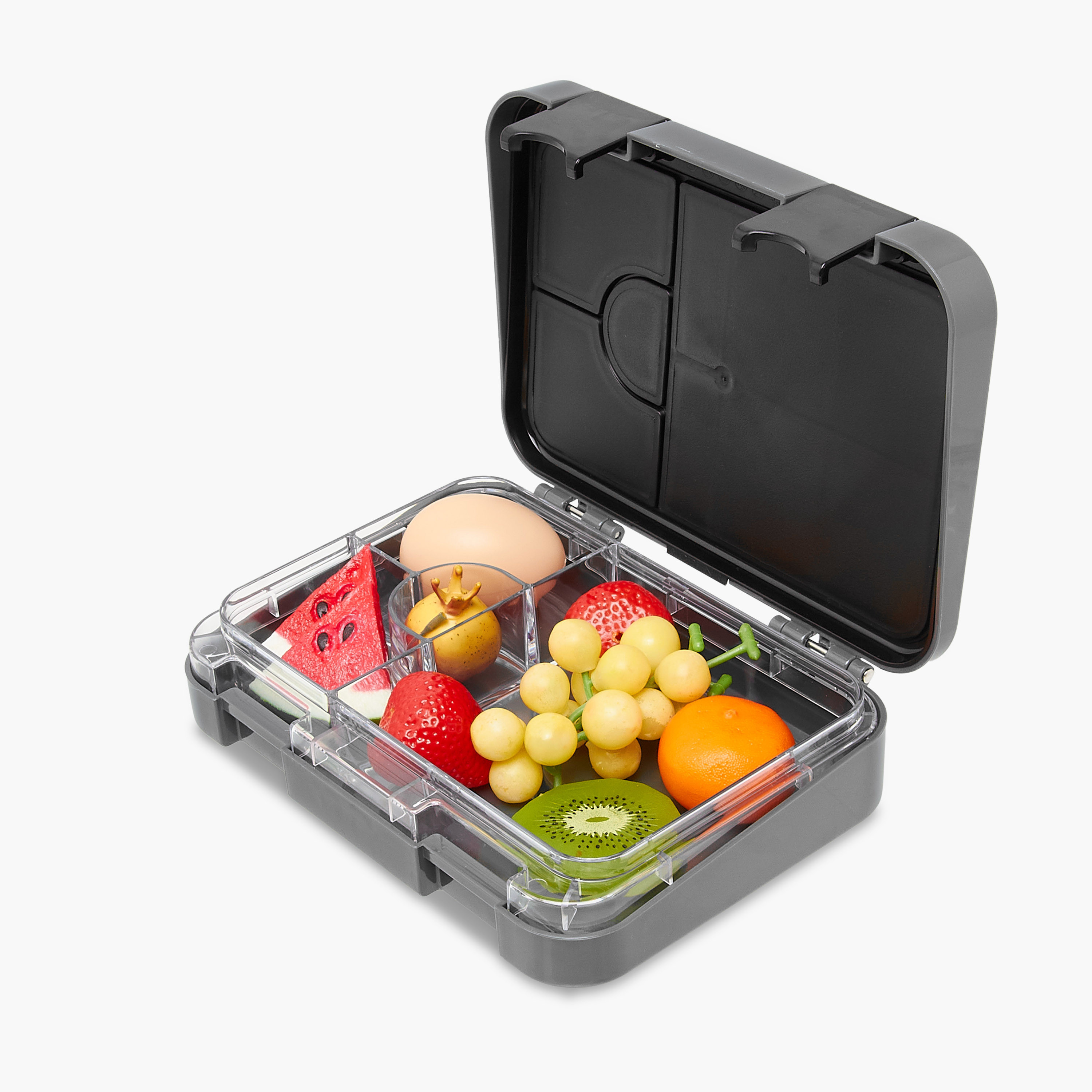 Solid 4-Compartment Lunch Box with Clip Lock Closure-school-lunchessentials-lunchboxes-image-6