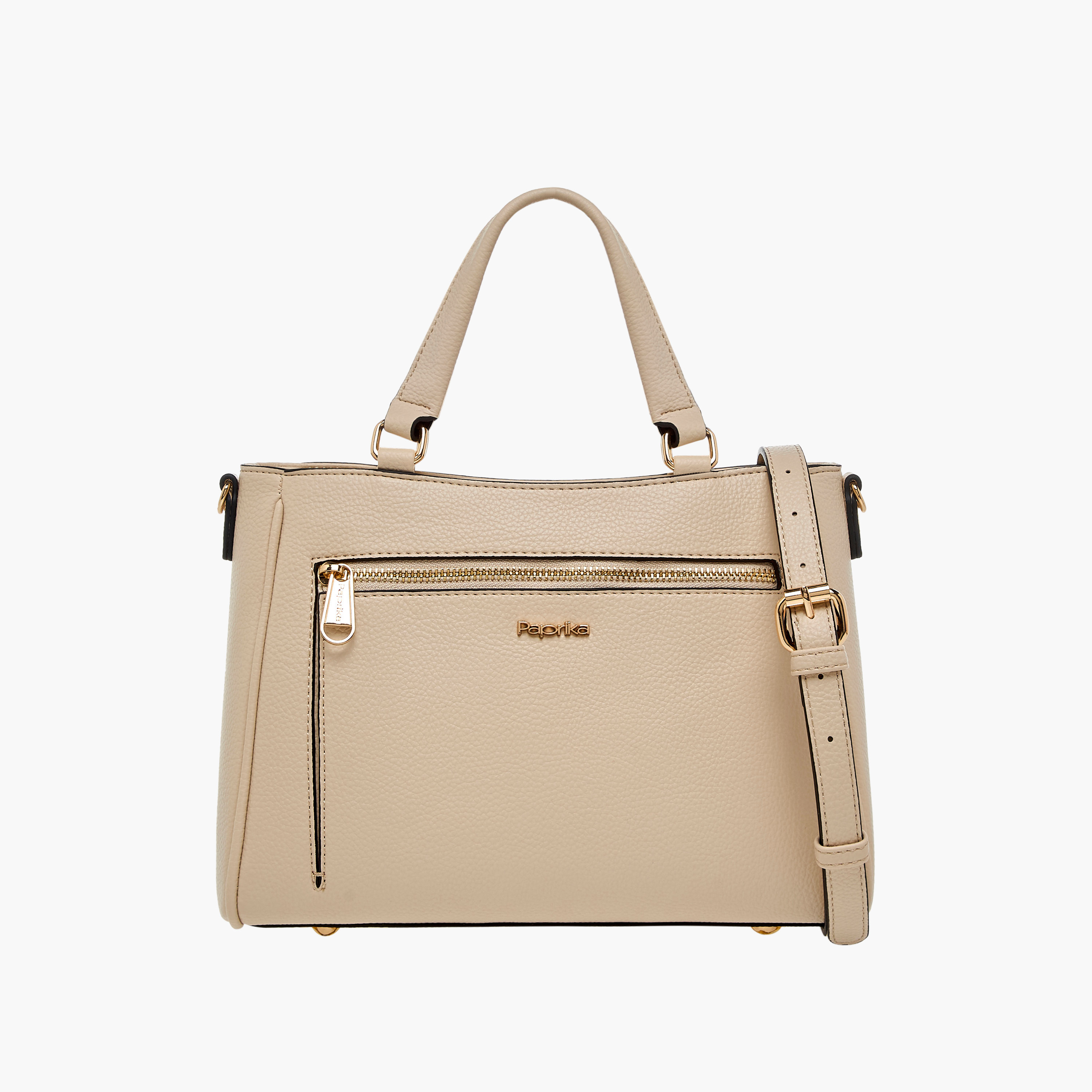 Paprika Solid Tote Bag with Adjustable Shoulder Strap and Zip Closure-women-bagsandwallets-handbags-image-1