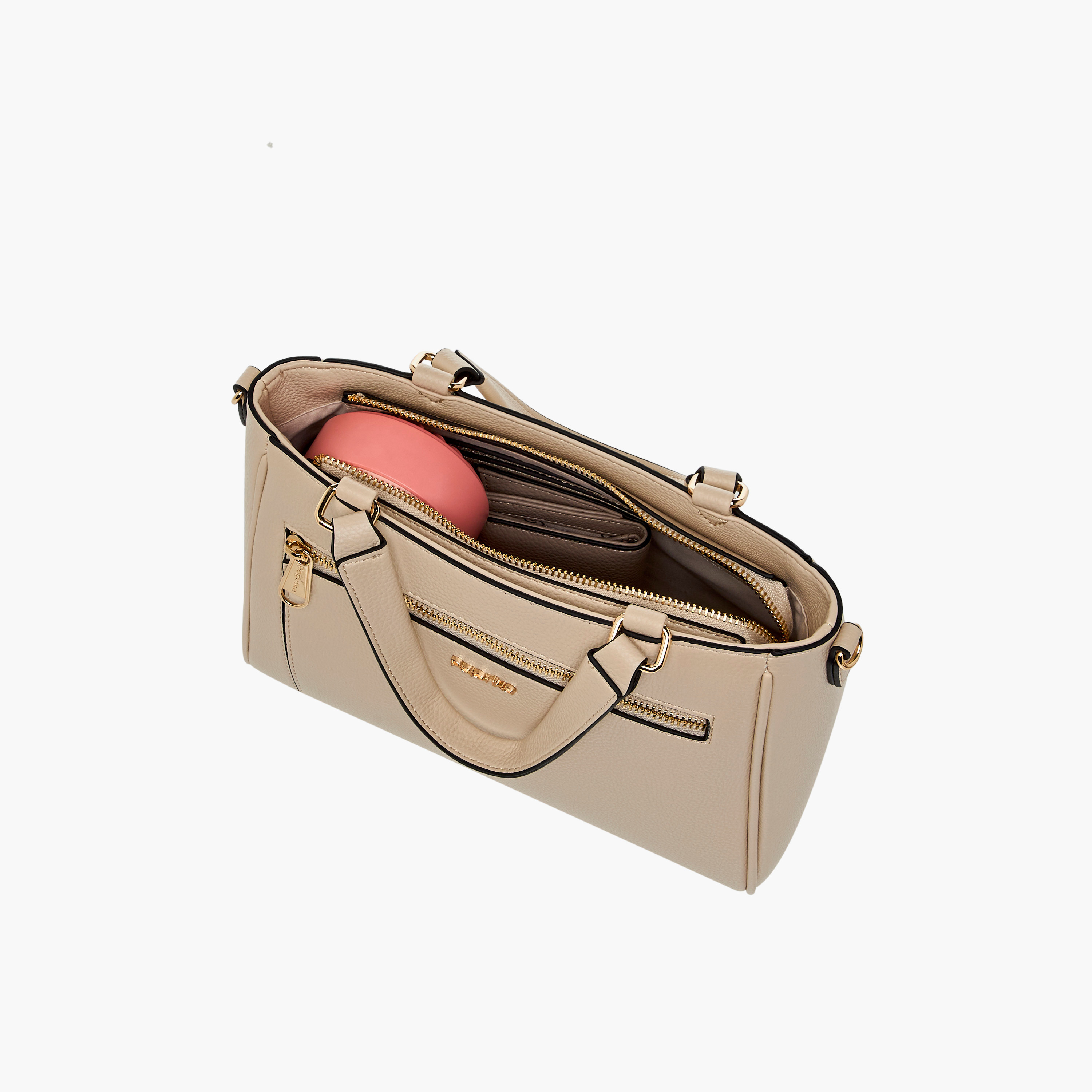 Paprika Solid Tote Bag with Adjustable Shoulder Strap and Zip Closure-women-bagsandwallets-handbags-image-9