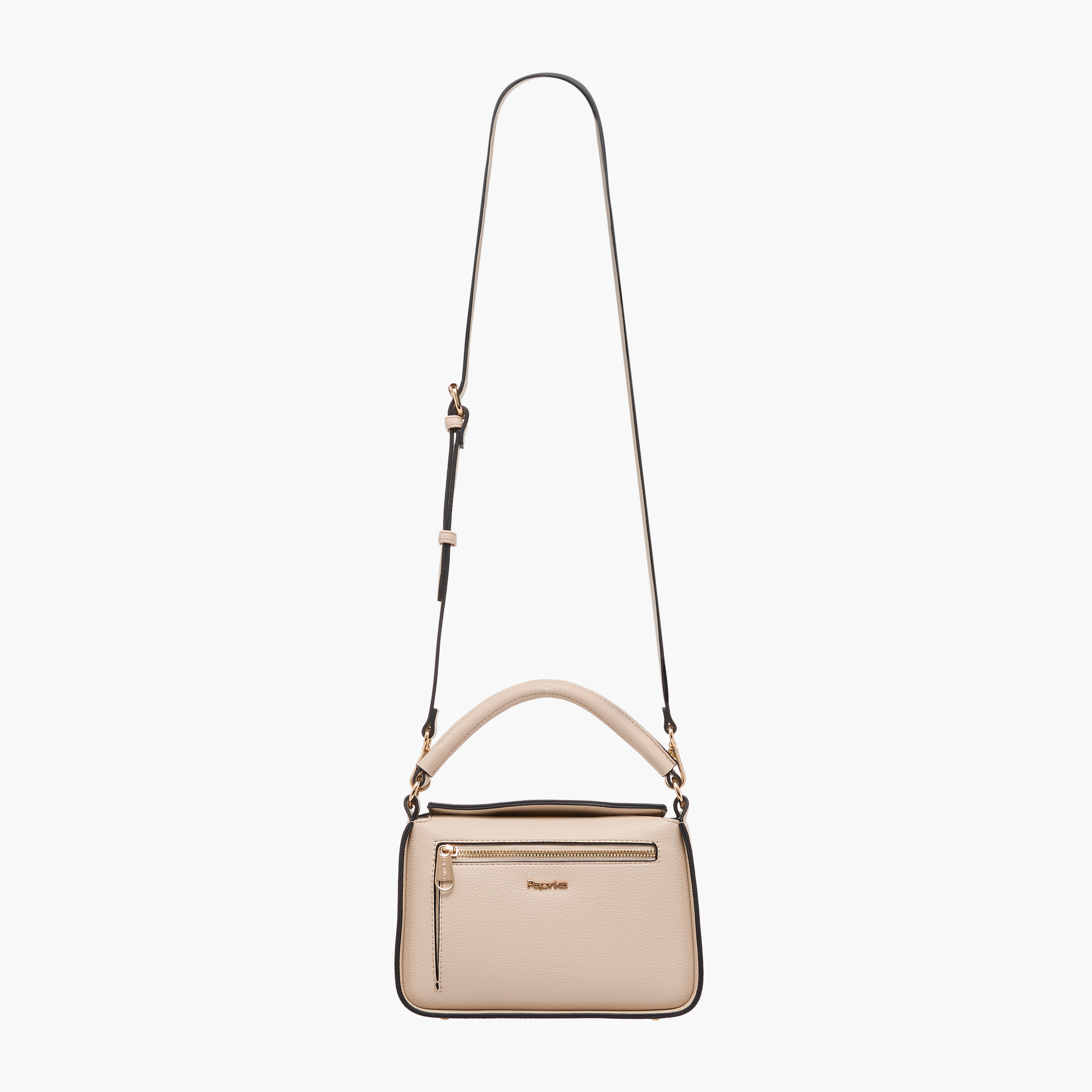 Paprika Textured Crossbody Bag with Detachable Strap and Button Closure-women-bagsandwallets-handbags-image-3