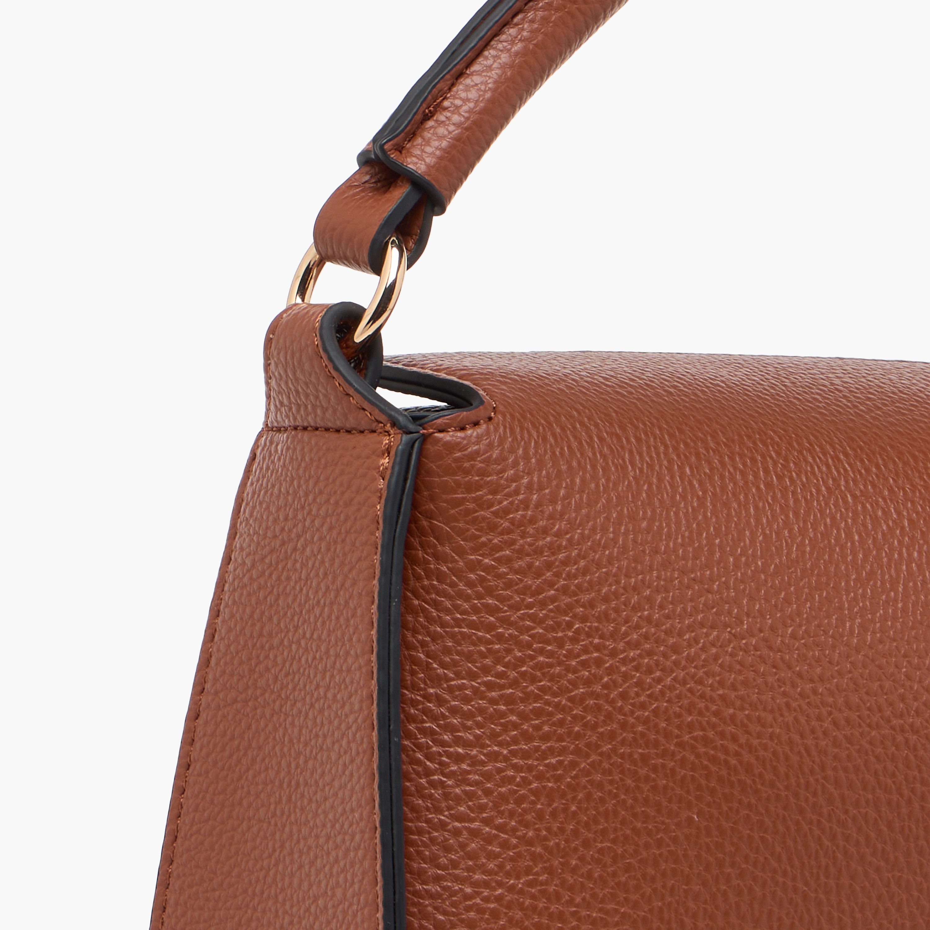 Paprika Textured Crossbody Bag with Detachable Strap and Button Closure-women-bagsandwallets-handbags-image-6