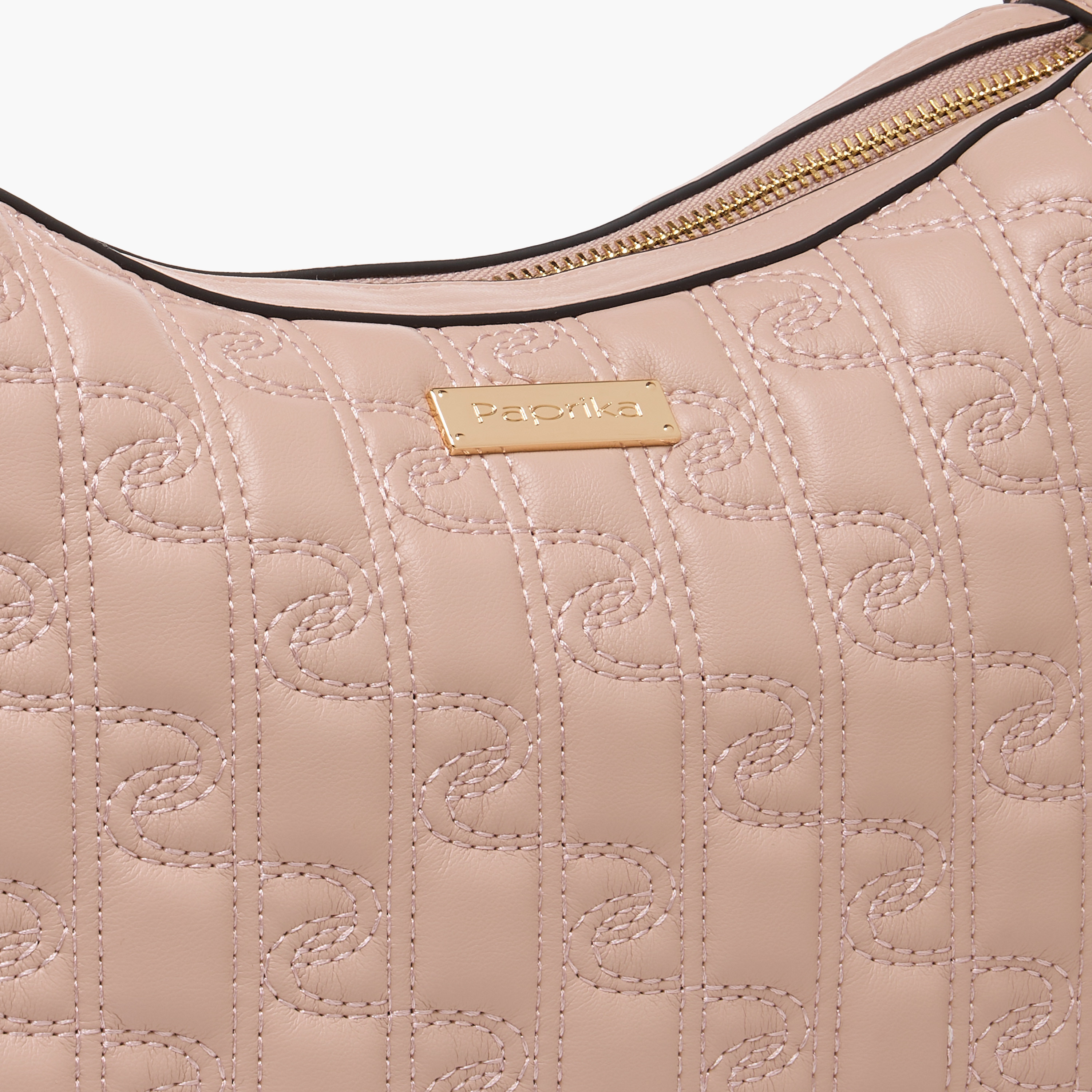 Paprika Quilted Shoulder Bag with Zip Closure-women-bagsandwallets-handbags-image-5