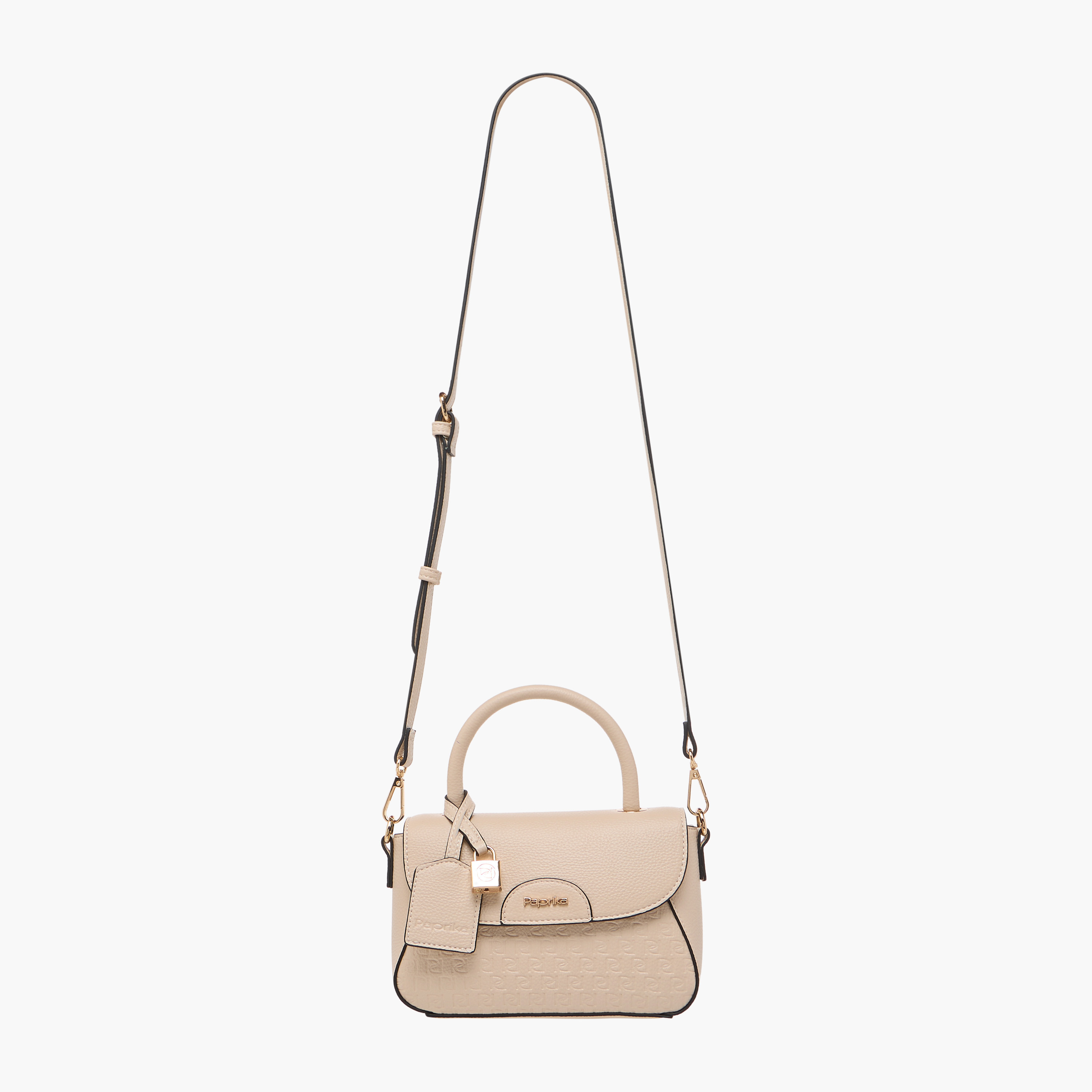 شنطة ساتشيل بنقوش مونوجرام وزر إغلاق من بابريكا-women-bagsandwallets-handbags-image-3