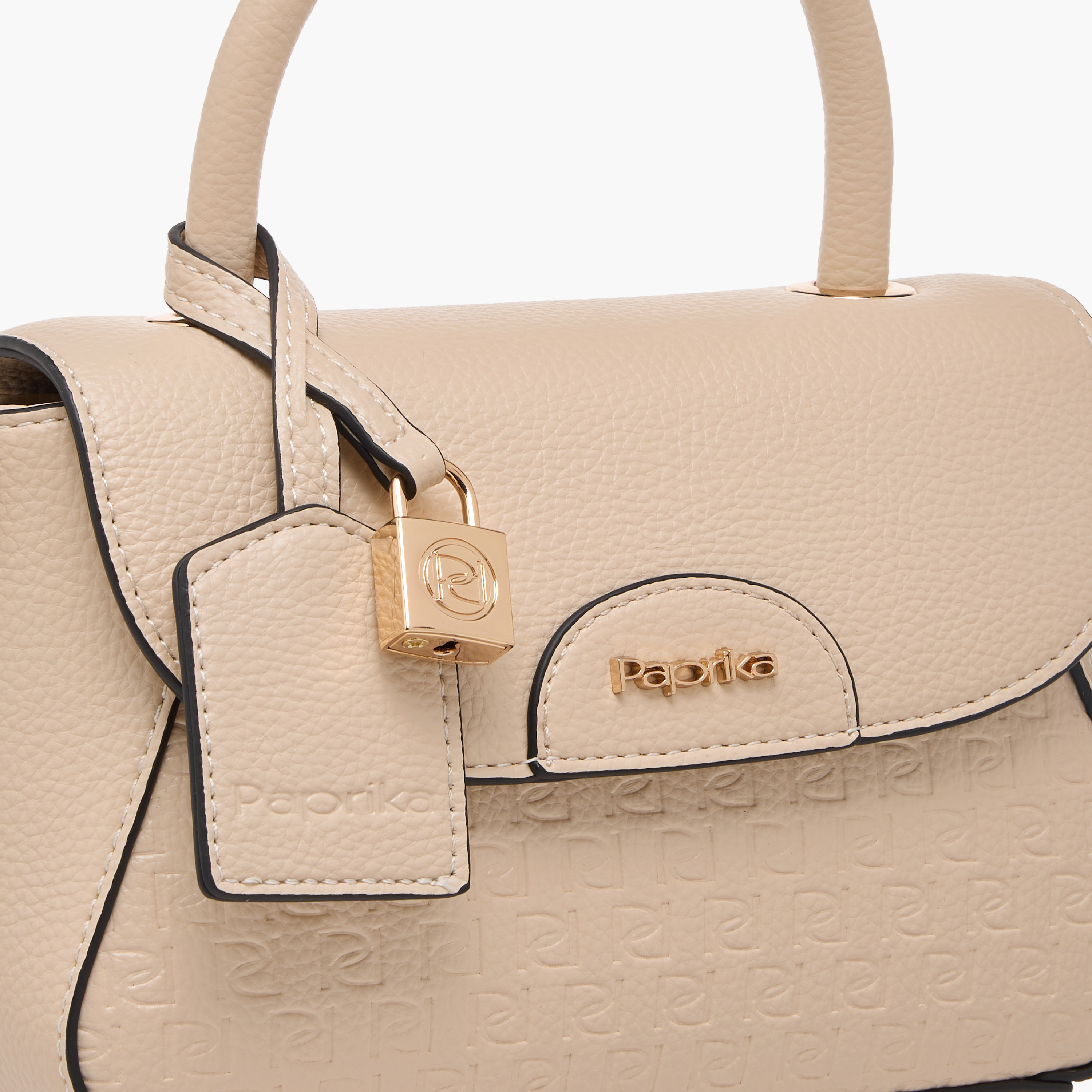 شنطة ساتشيل بنقوش مونوجرام وزر إغلاق من بابريكا-women-bagsandwallets-handbags-image-5