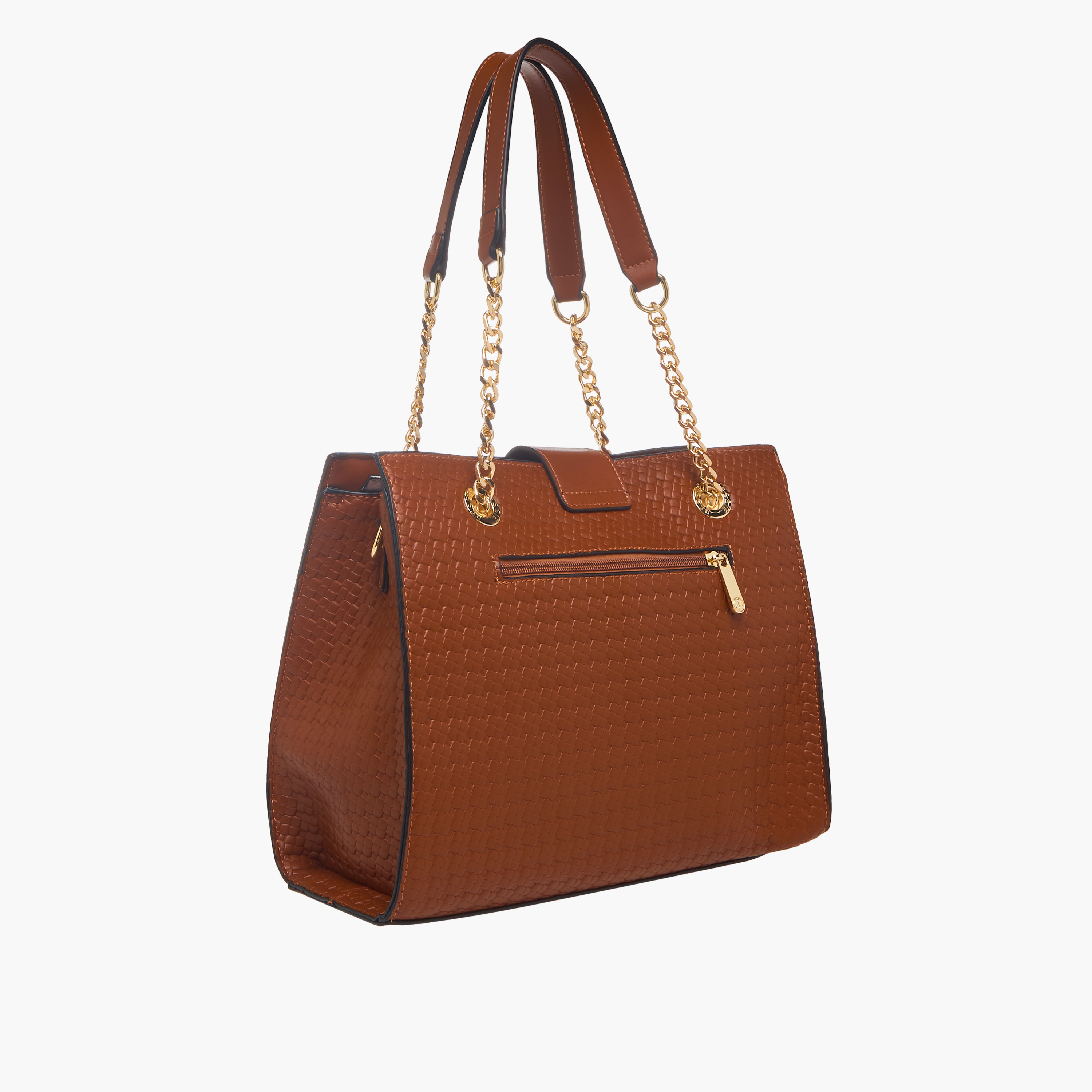 شنطة توت منسوجة بارزة الملمس بمقبض مزدوج من بيسي لندن-women-bagsandwallets-handbags-image-4