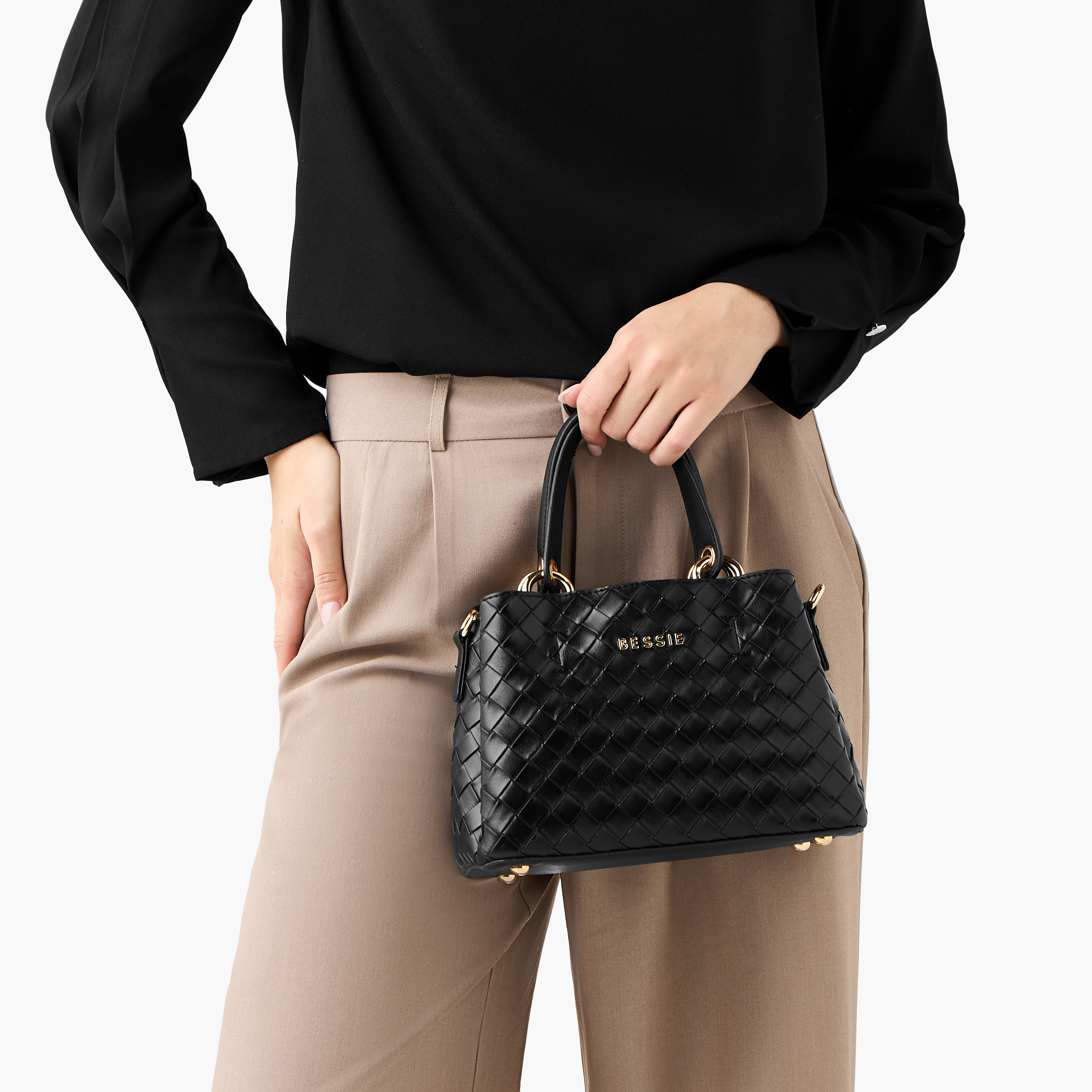 شنطة توت منسوجة بارزة الملمس بمقبض مزدوج من بيسي لندن-women-bagsandwallets-handbags-image-7