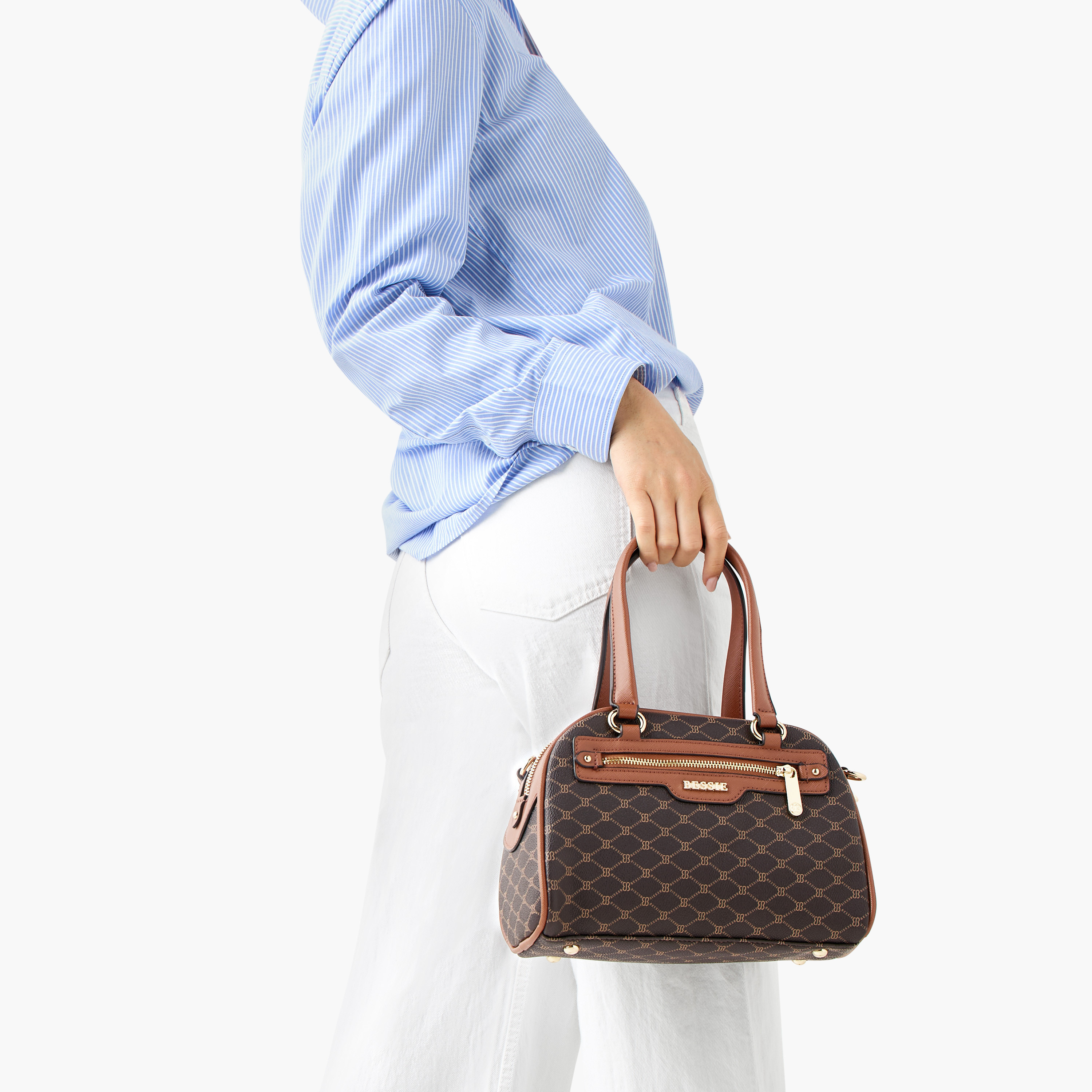 شنطة كروس بودي بمقابض مزدوجة وطبعات مونوجرام من بيسي لندن-women-bagsandwallets-handbags-image-7