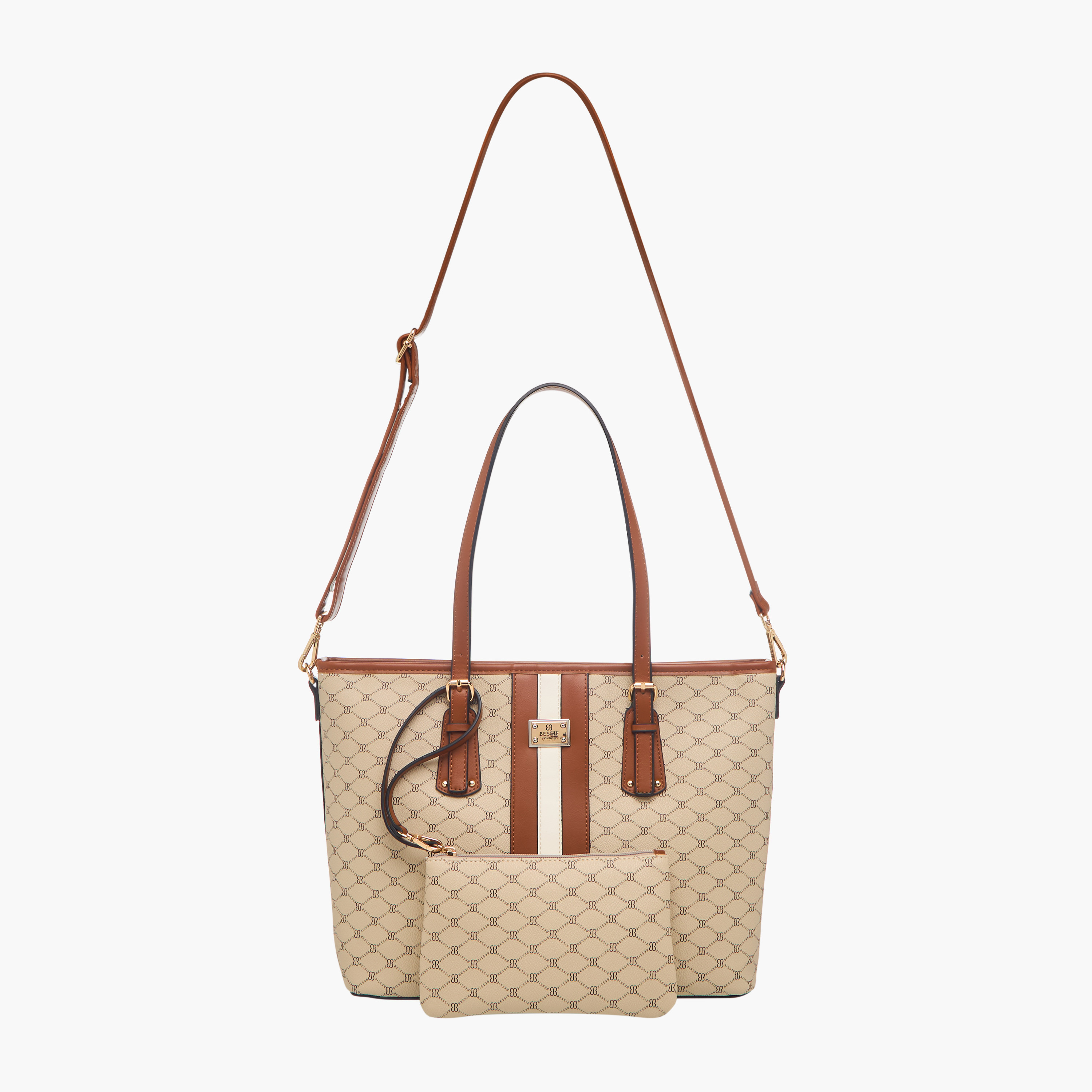 شنطة توت بطبعات مونوجرام وبشنطة صغيرة قابلة للفصل من بيسي لندن-women-bagsandwallets-handbags-image-3