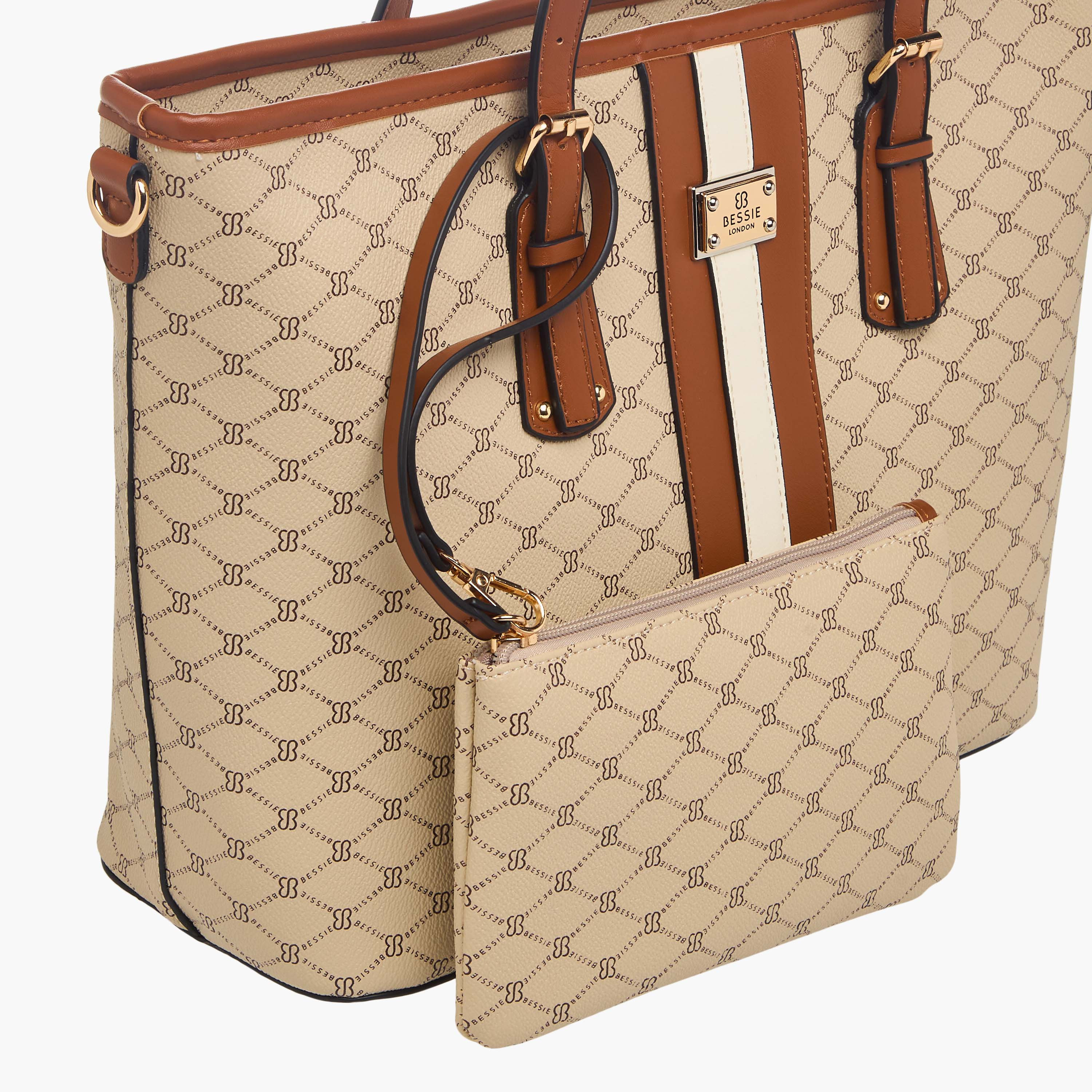 شنطة توت بطبعات مونوجرام وبشنطة صغيرة قابلة للفصل من بيسي لندن-women-bagsandwallets-handbags-image-5