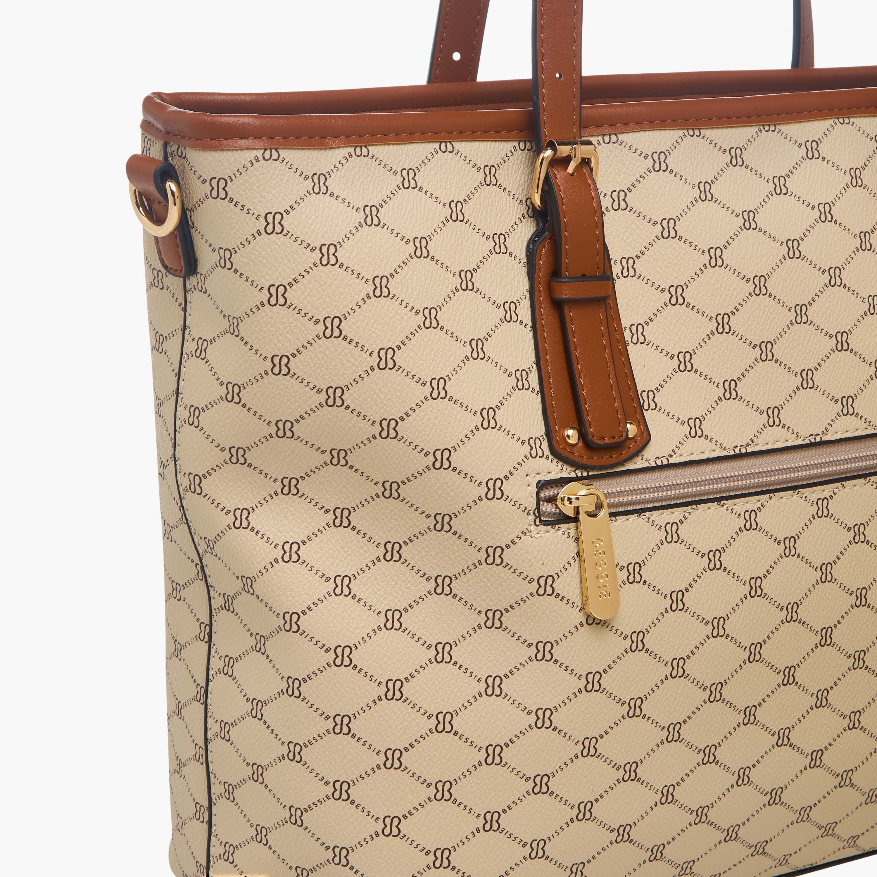 شنطة توت بطبعات مونوجرام وبشنطة صغيرة قابلة للفصل من بيسي لندن-women-bagsandwallets-handbags-image-6