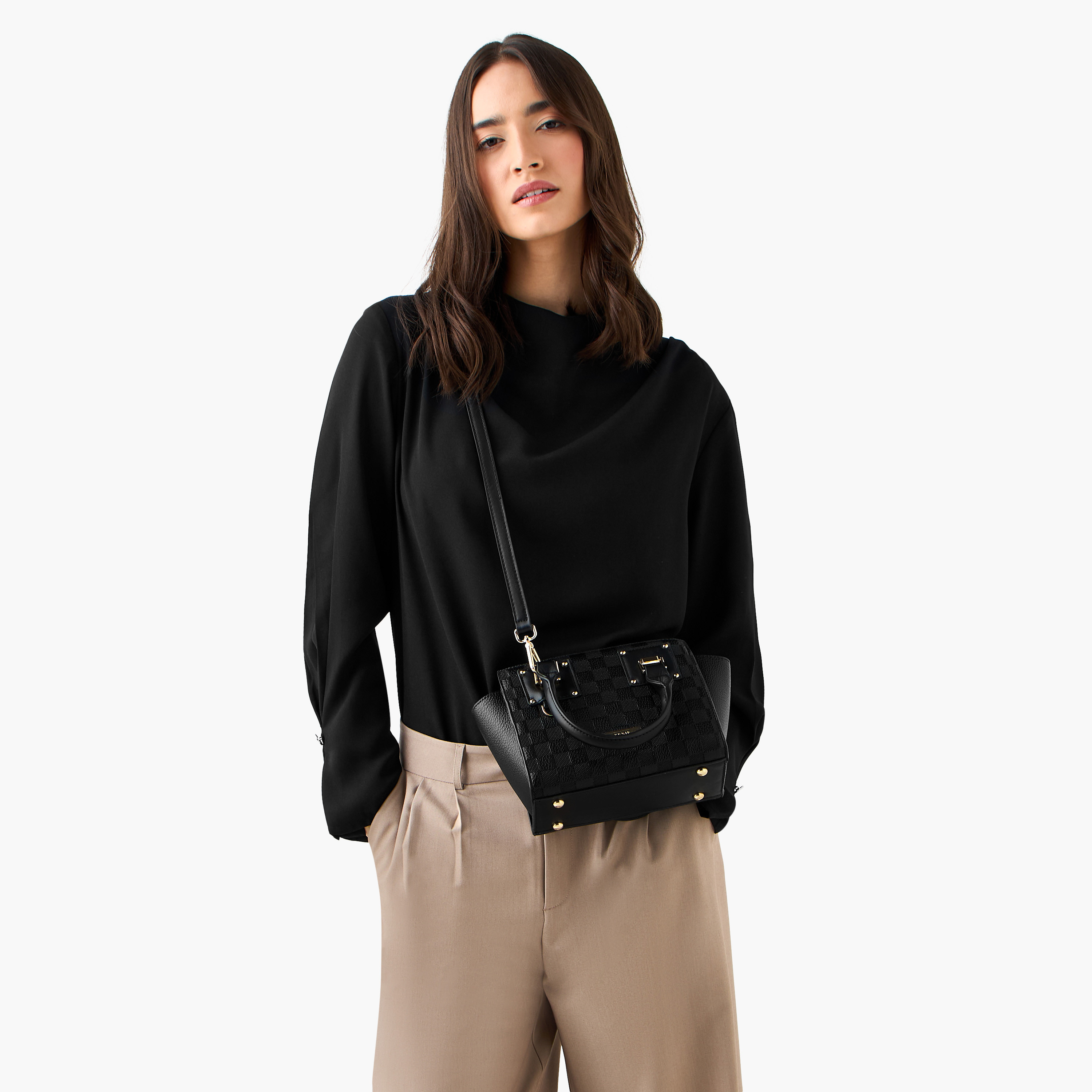 Bessie London Textured Tote Bag with Double Handles-women-bagsandwallets-handbags-image-2