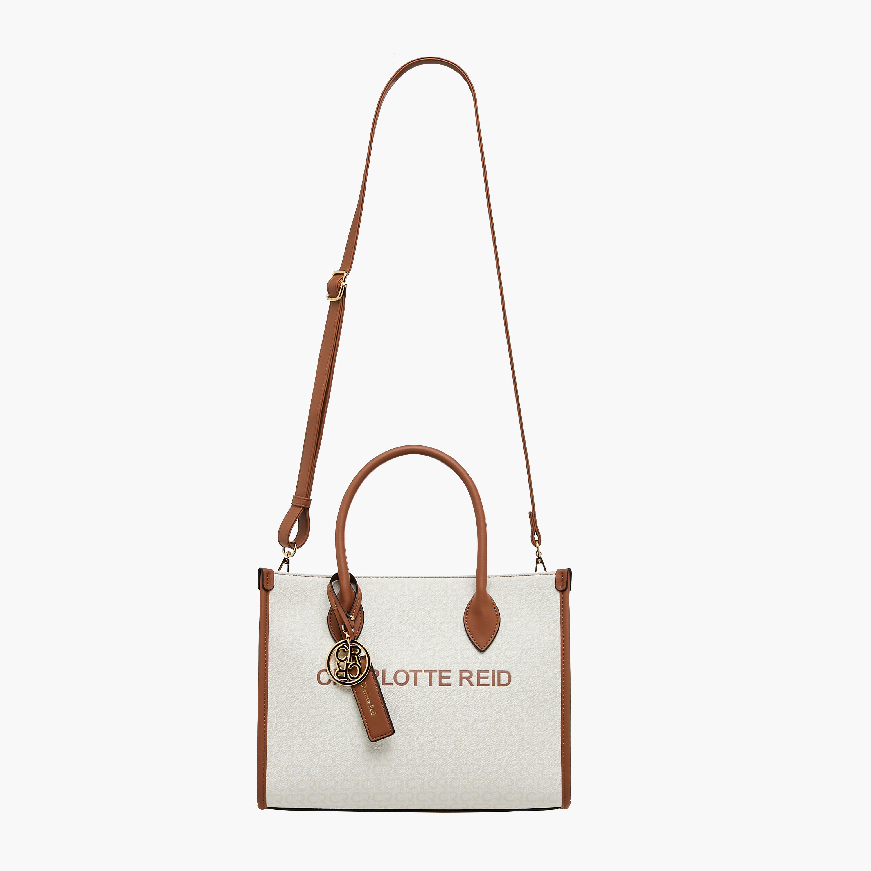 Charlotte Reid Logo Embossed Tote Bag with Double Handle-women-bagsandwallets-handbags-image-3