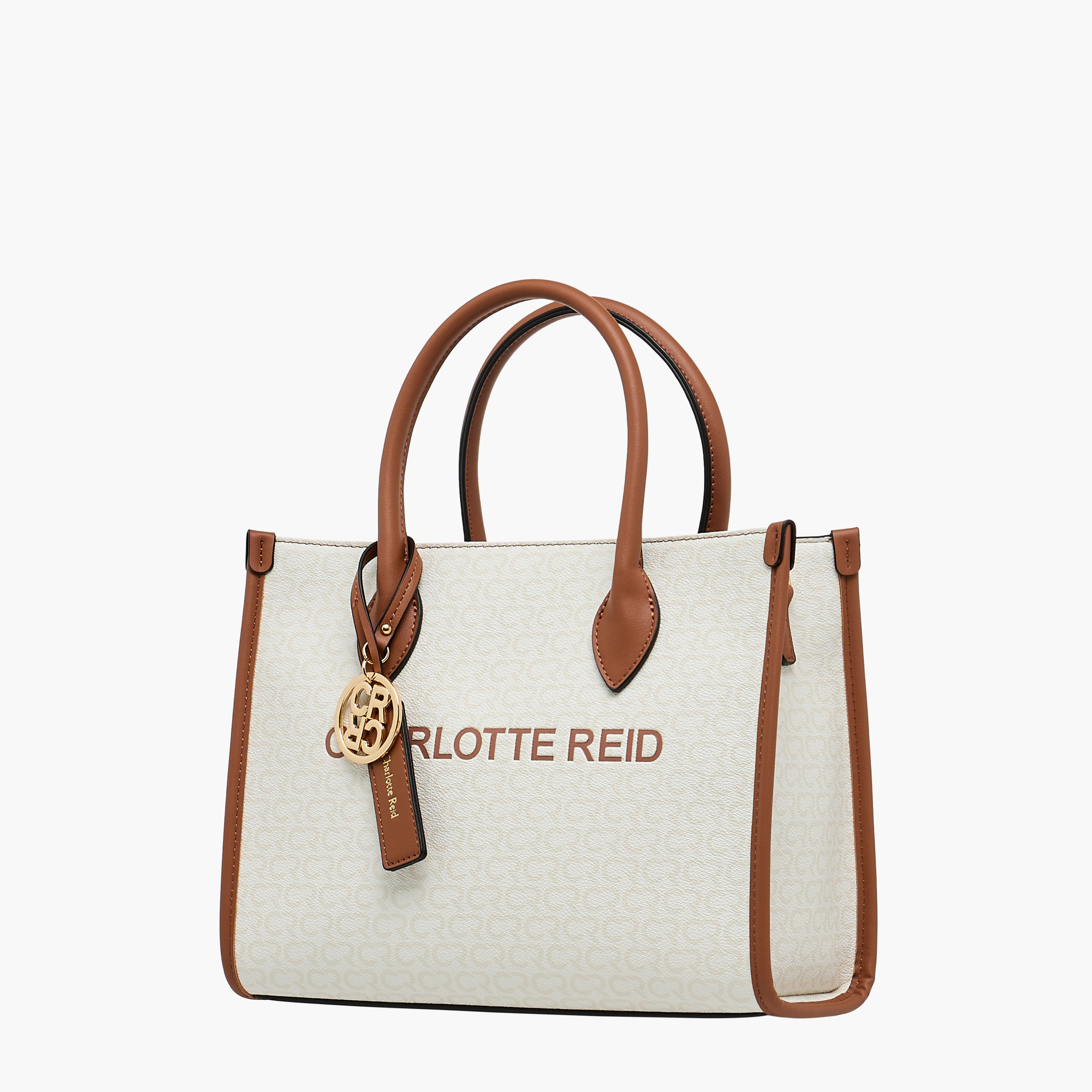 Charlotte Reid Logo Embossed Tote Bag with Double Handle-women-bagsandwallets-handbags-image-4