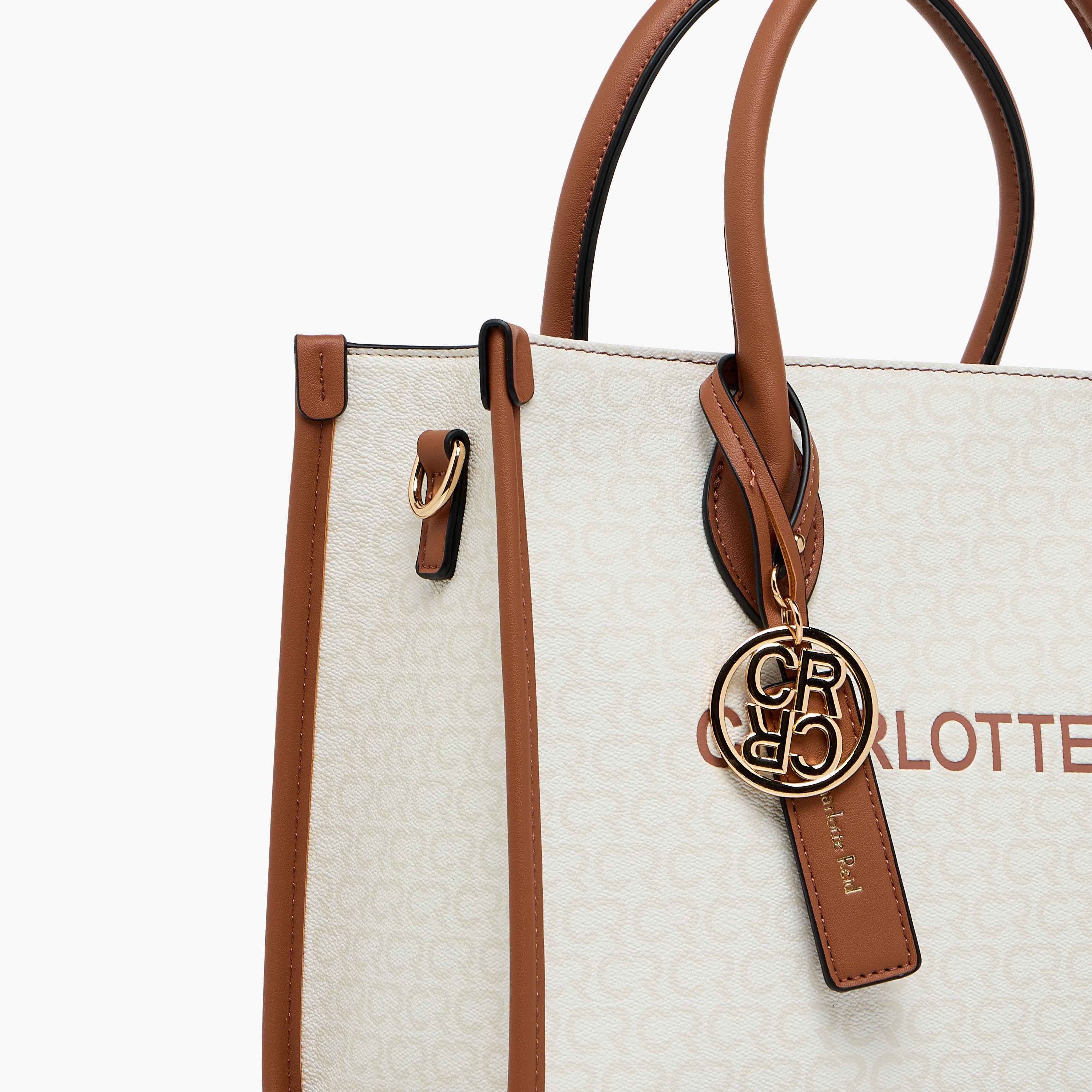 Charlotte Reid Logo Embossed Tote Bag with Double Handle-women-bagsandwallets-handbags-image-7
