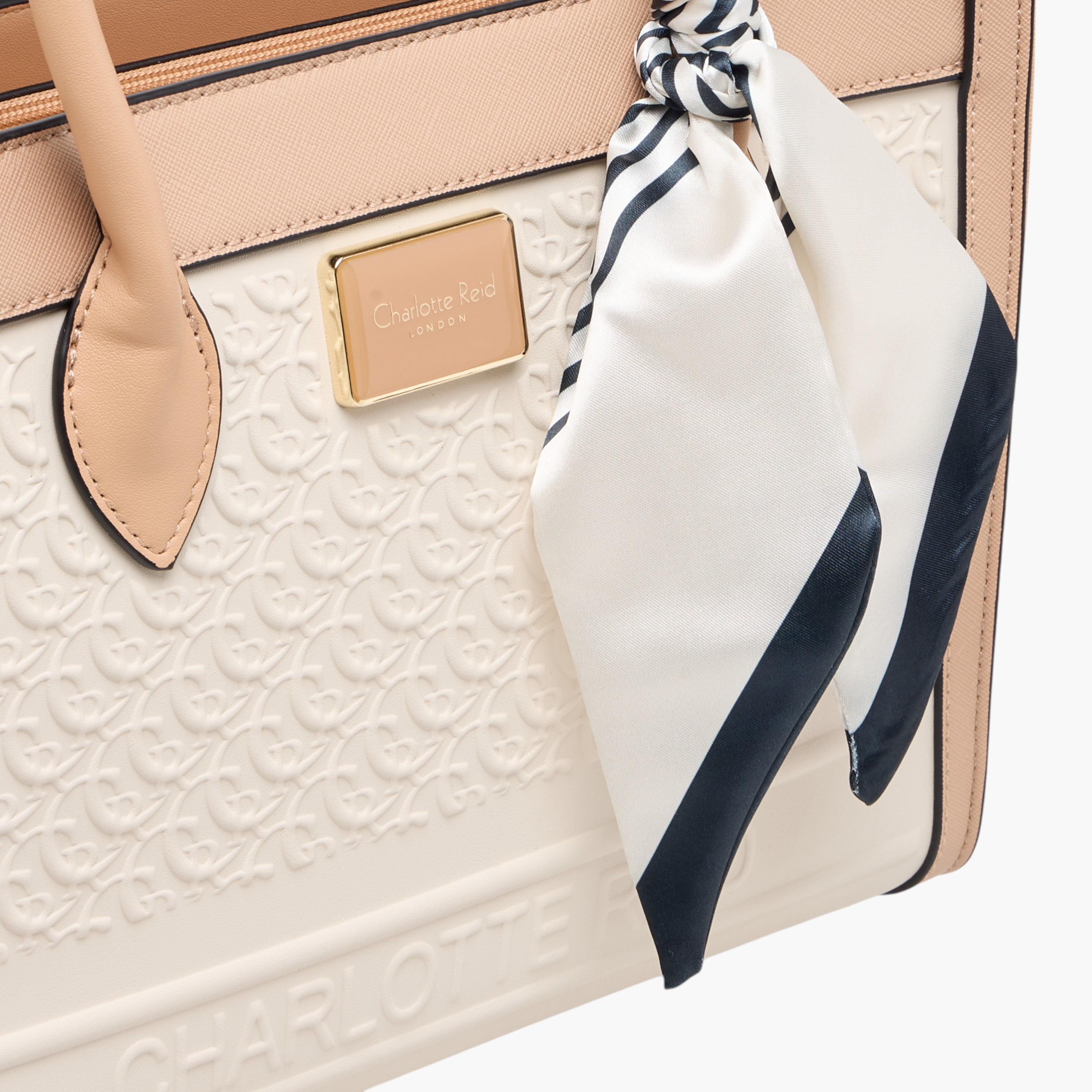 شنطة توت بنقوش مونوجرام وحزام قابل للفصل وسحاب إغلاق من شارلوت ريد-women-bagsandwallets-handbags-image-5