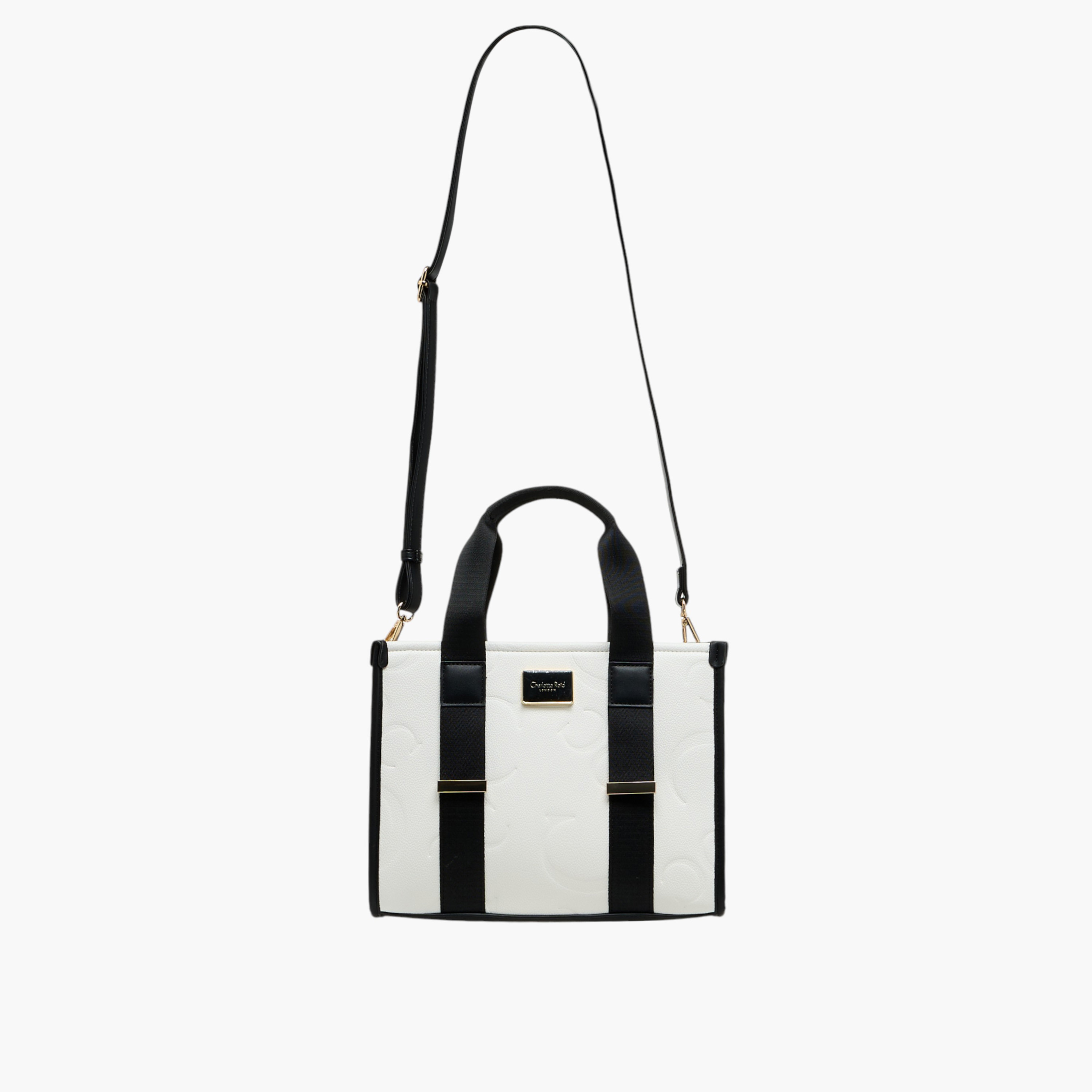Charlotte Reid Monogram Embossed Tote Bag with Detachable Strap and Zip Closure-women-bagsandwallets-handbags-image-3