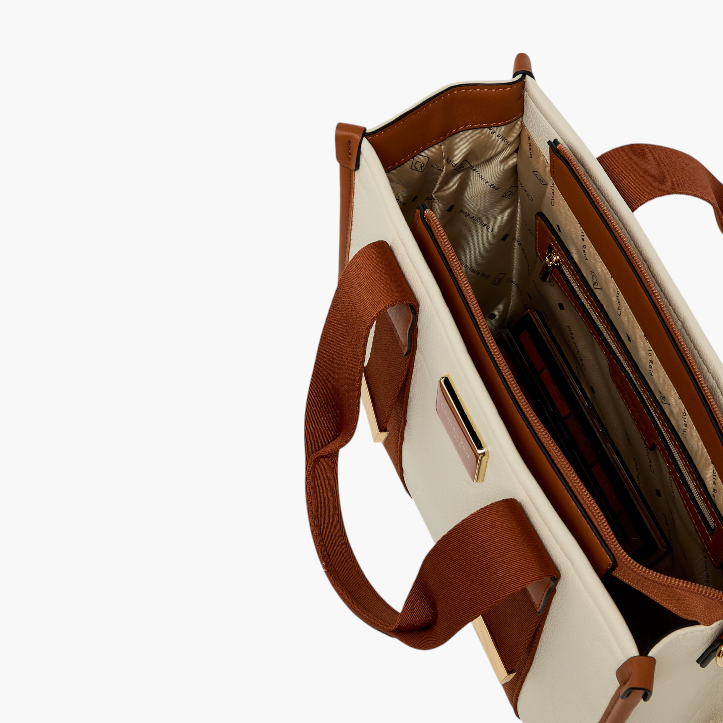 شنطة توت بحزام قابل للفصل وسحاب إغلاق ونقوش من شارلوت ريد-women-bagsandwallets-handbags-image-10
