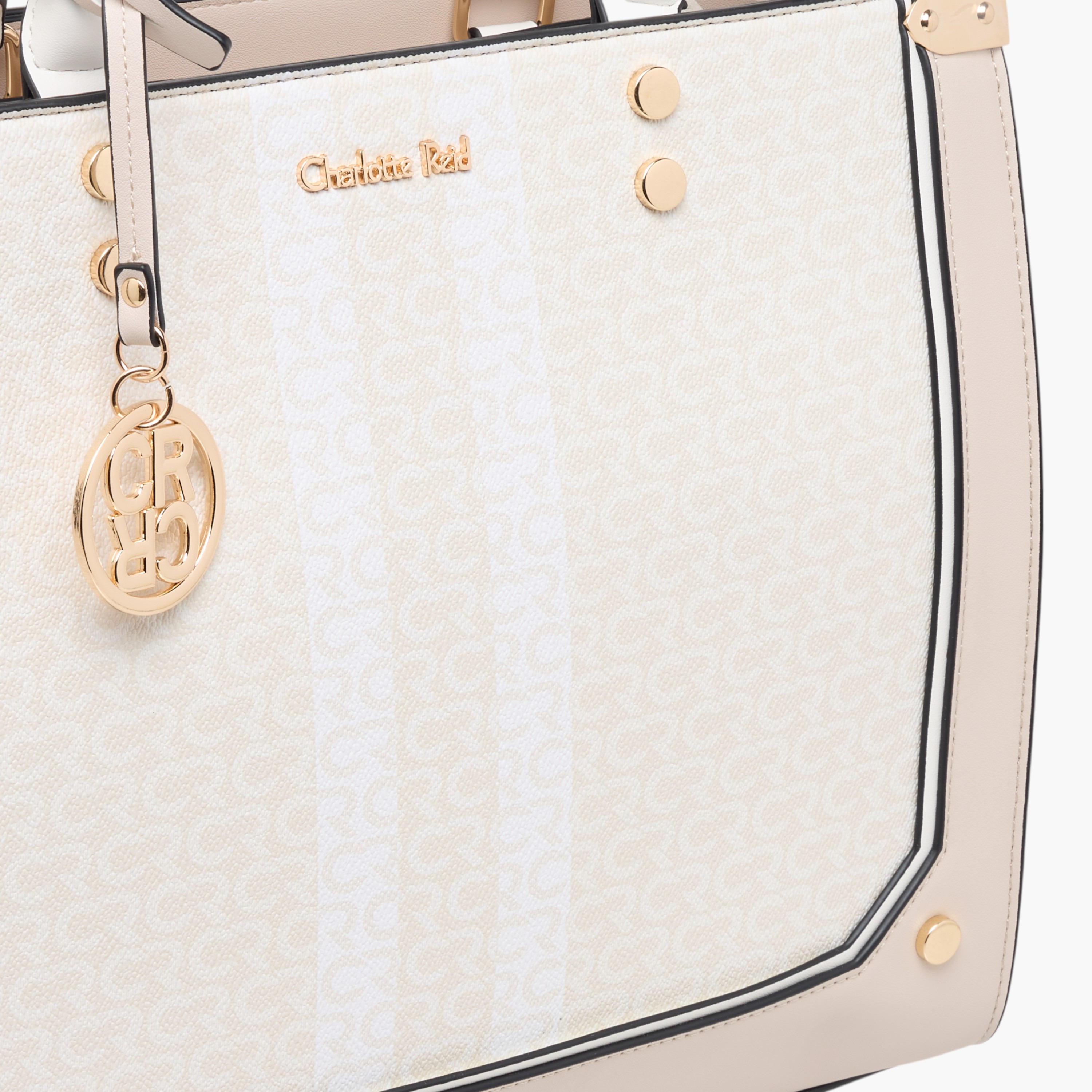 Charlotte Reid Monogram Print Tote Bag with Detachable Strap and Zip Closure-women-bagsandwallets-handbags-image-5