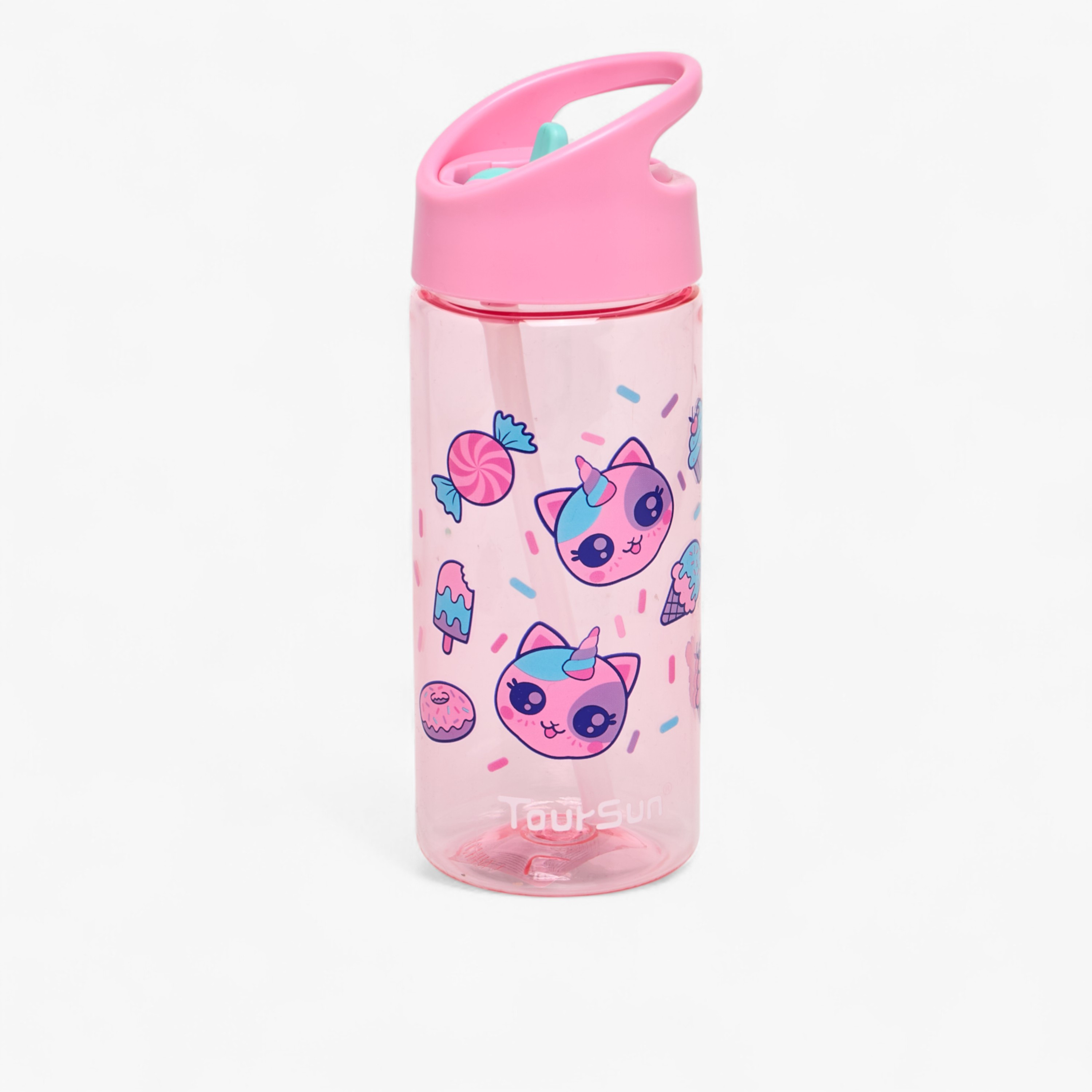 Caticorn Print Sipper Water Bottle - 420 ml-school-waterbottles-image-1