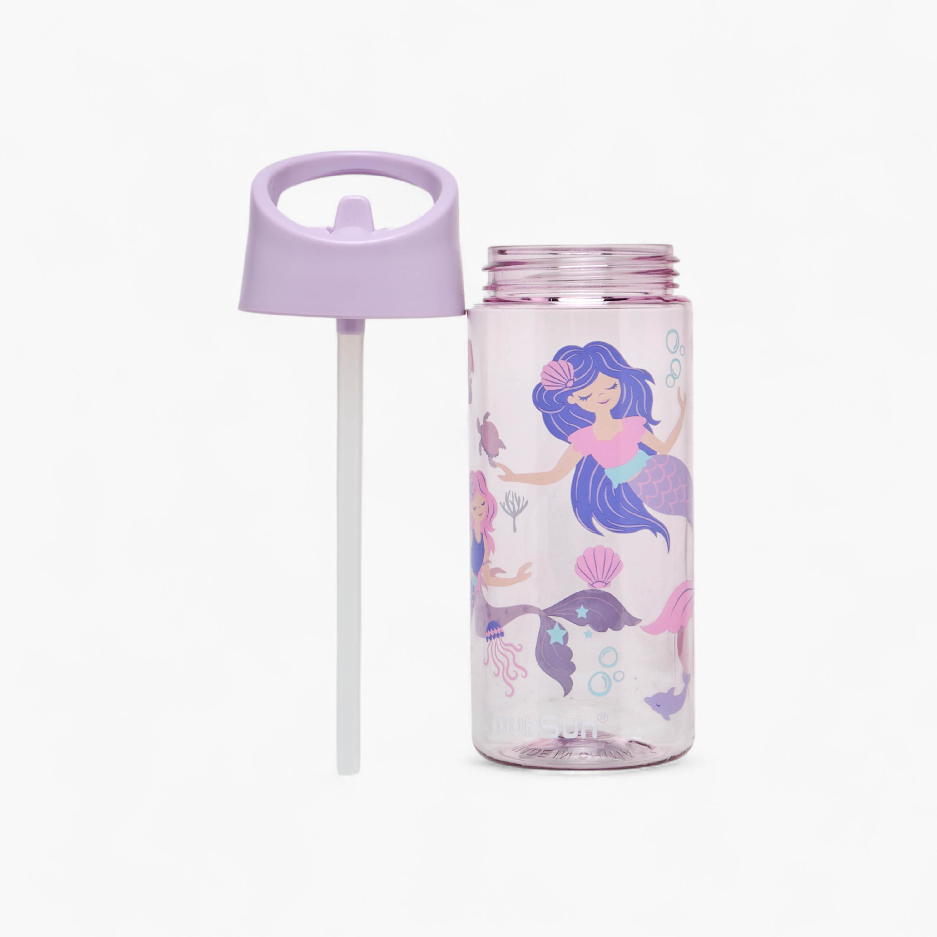 GLOO Mermaid Print Sipper Water Bottle - 420 ml-school-waterbottles-image-2