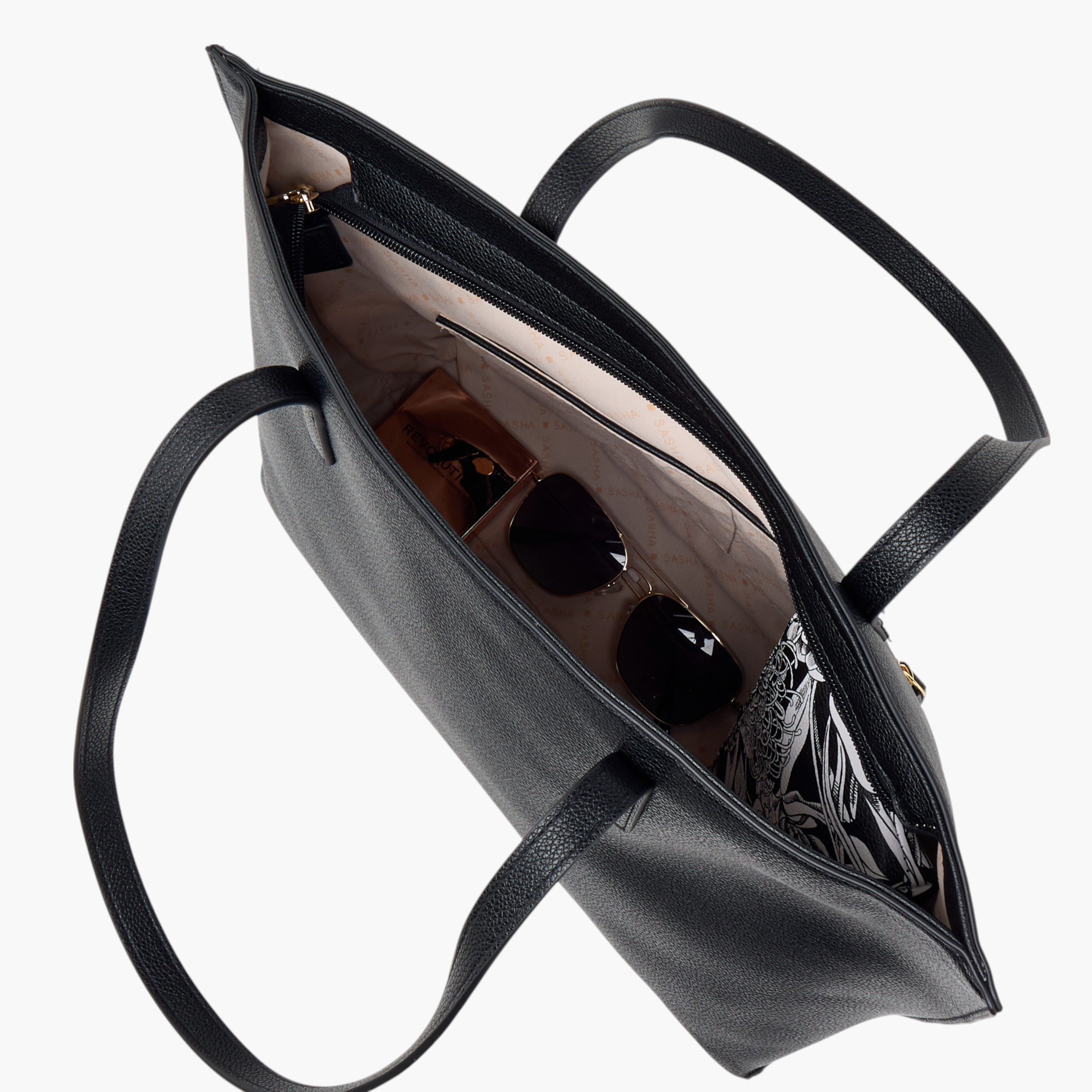 Sasha Solid Tote Bag with Double Handles and Pouch-women-bagsandwallets-handbags-image-9