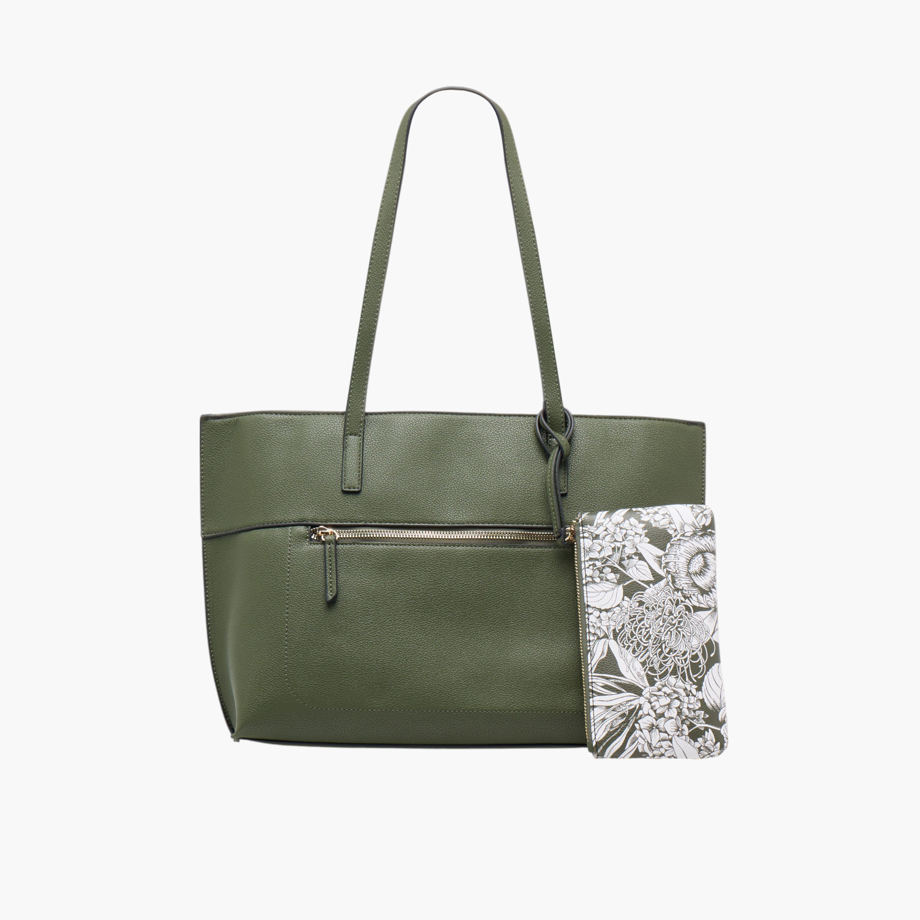 شنطة توتي سادة بمقابض مزدوجة وشنطة صغيرة من ساشا-women-bagsandwallets-handbags-image-1