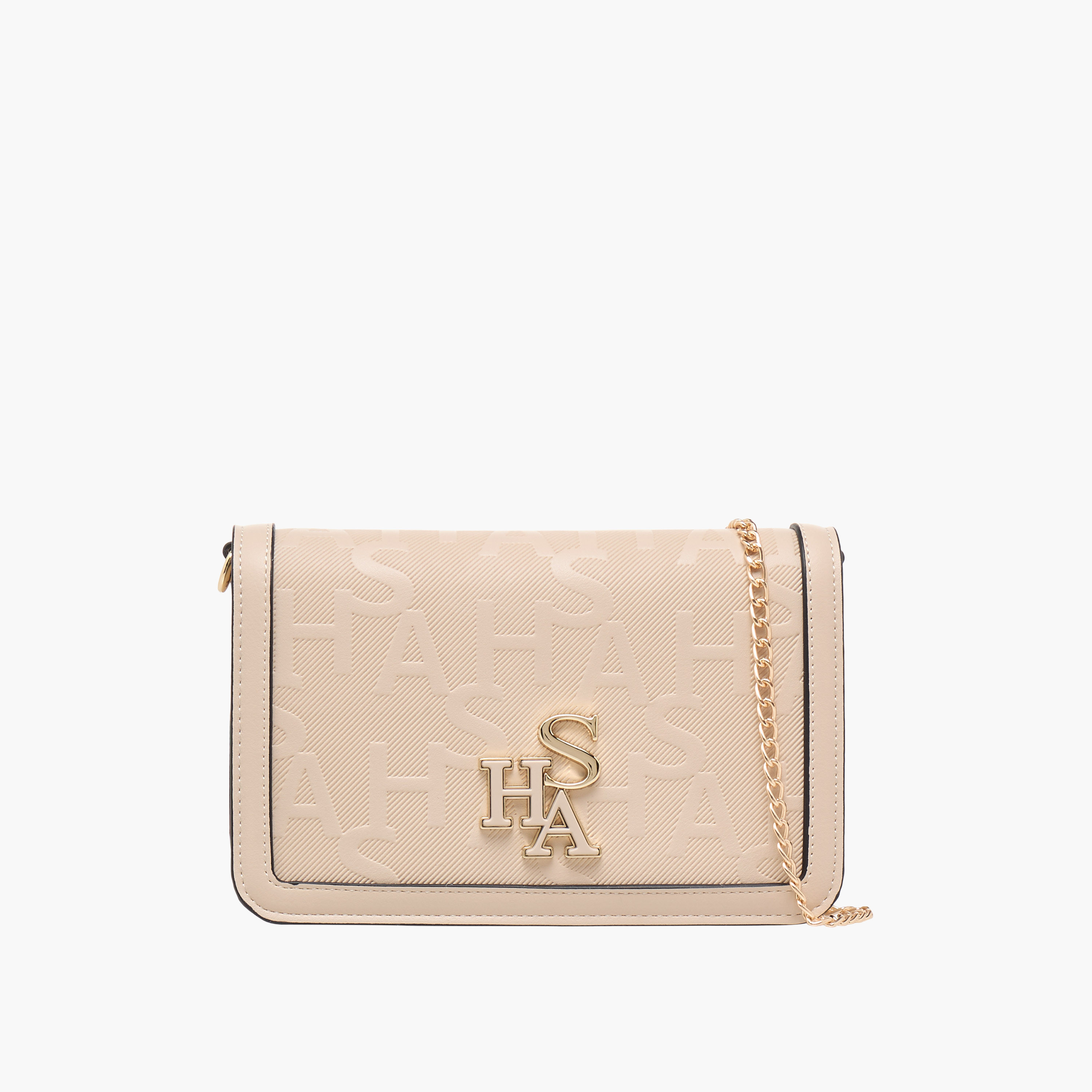 Sasha Embossed Crossbody Bag with Chain Strap and Button Closure-women-bagsandwallets-handbags-image-1