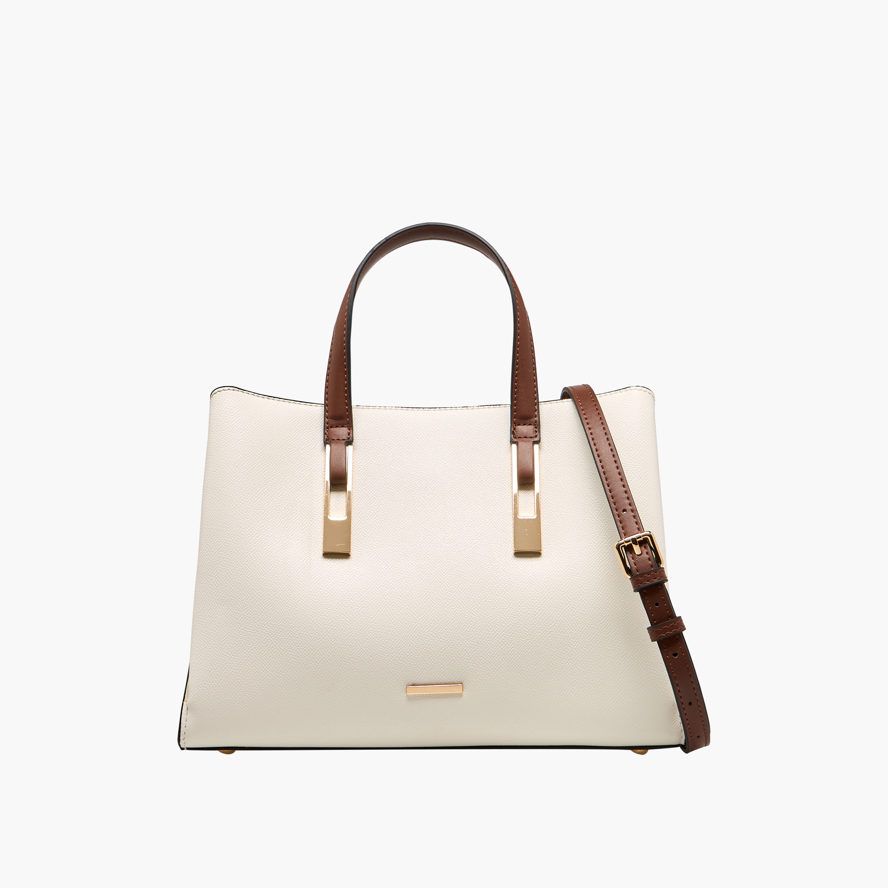 Sasha Solid Tote Bag with Double Handles and Detachable Strap-women-bagsandwallets-handbags-image-1