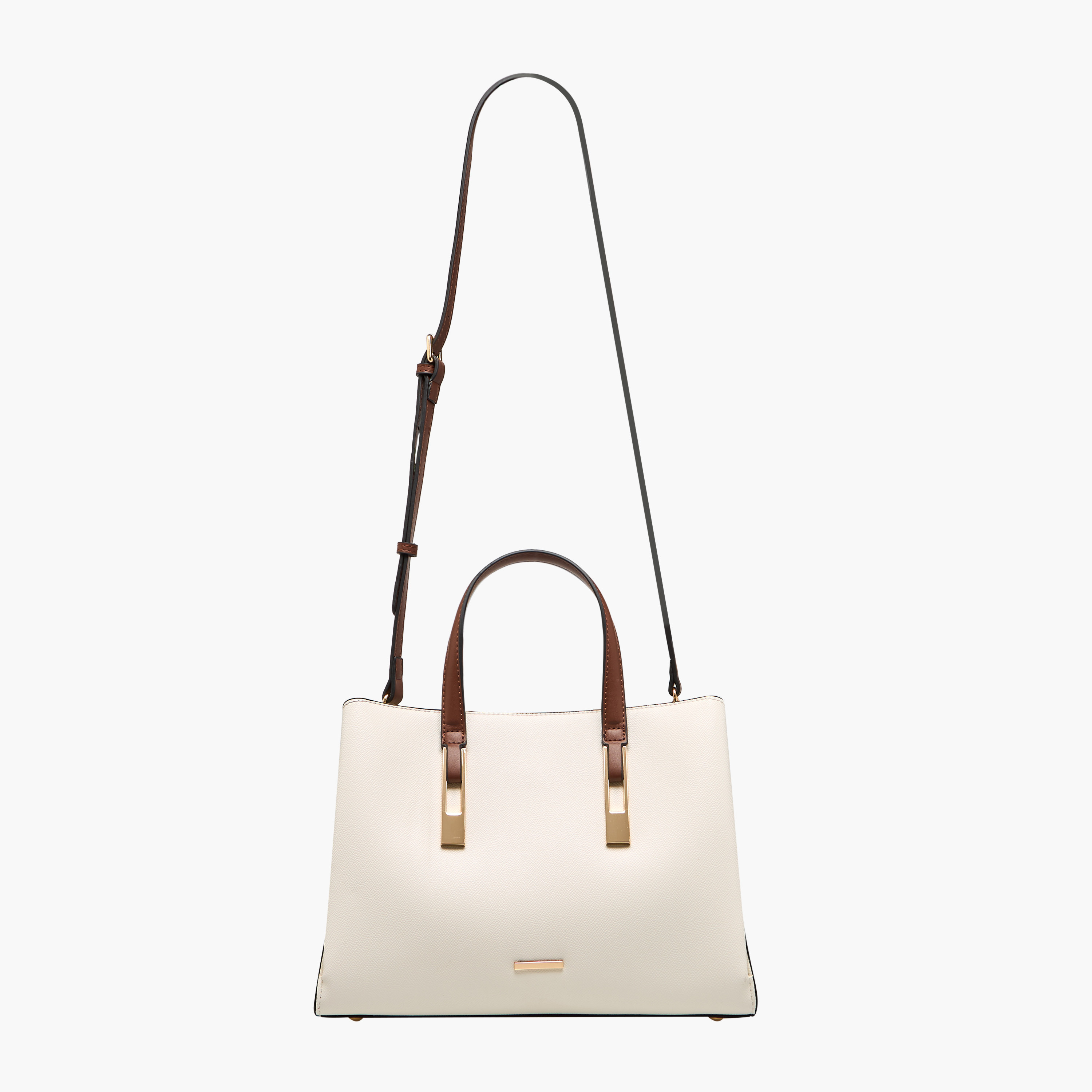 Sasha Solid Tote Bag with Double Handles and Detachable Strap-women-bagsandwallets-handbags-image-3
