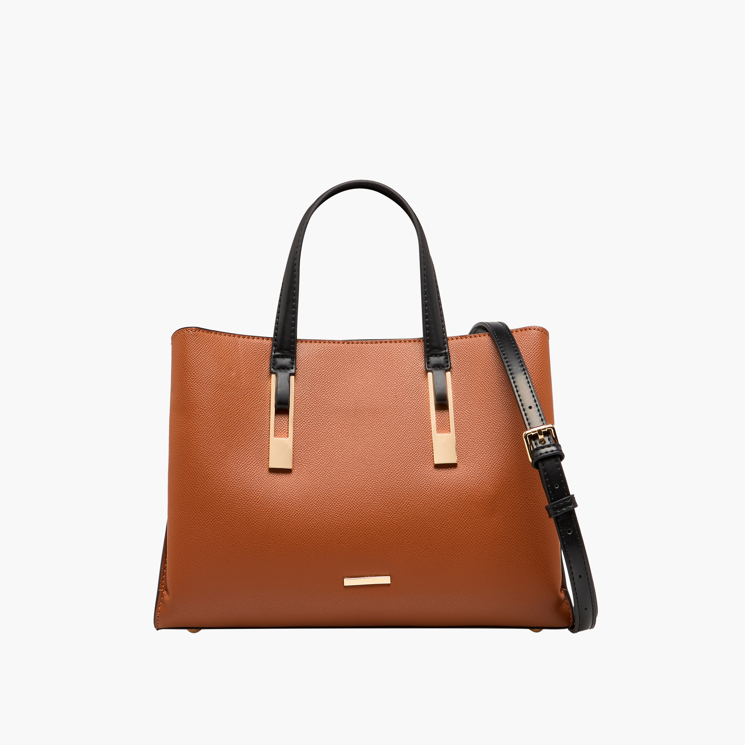 Sasha Textured Tote Bag with Double Handles and Detachable Strap-women-bagsandwallets-handbags-image-1