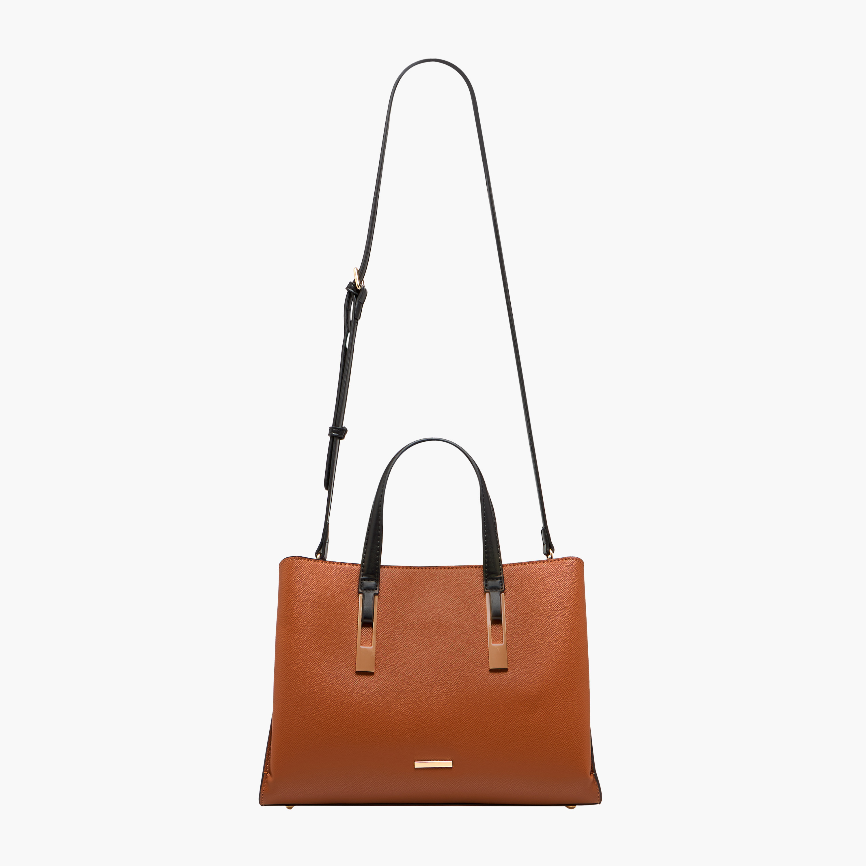 Sasha Textured Tote Bag with Double Handles and Detachable Strap-women-bagsandwallets-handbags-image-3