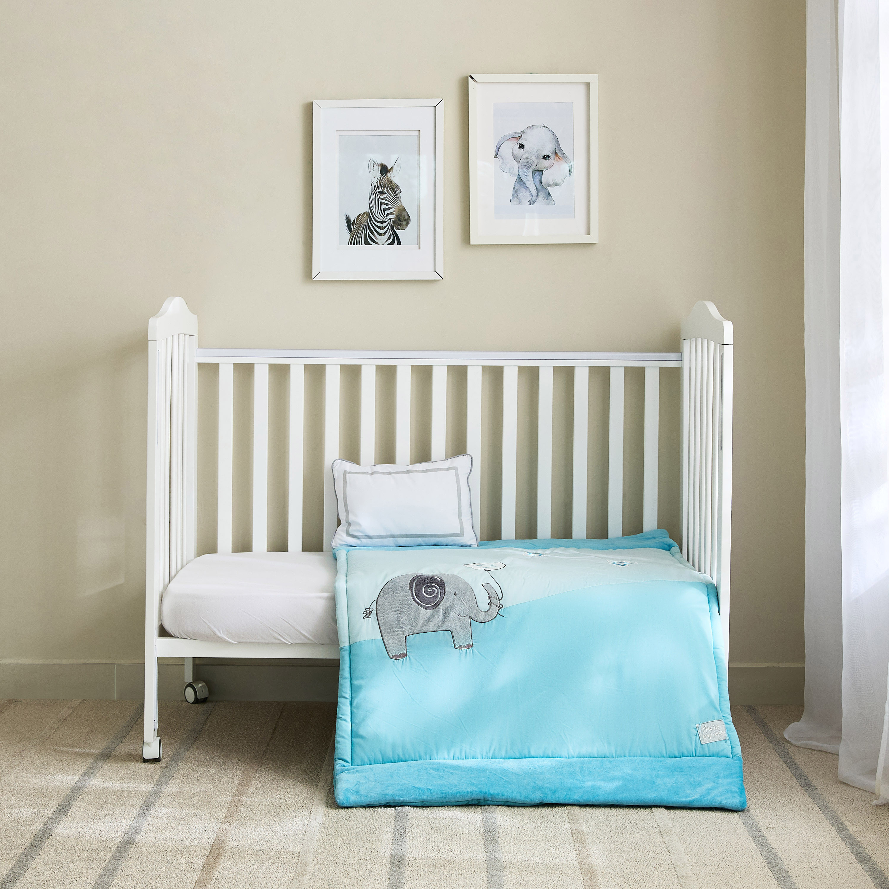 Juniors Elephant Embroidered Comforter - 85x115 cm-baby-nursery-babybedding-image-2