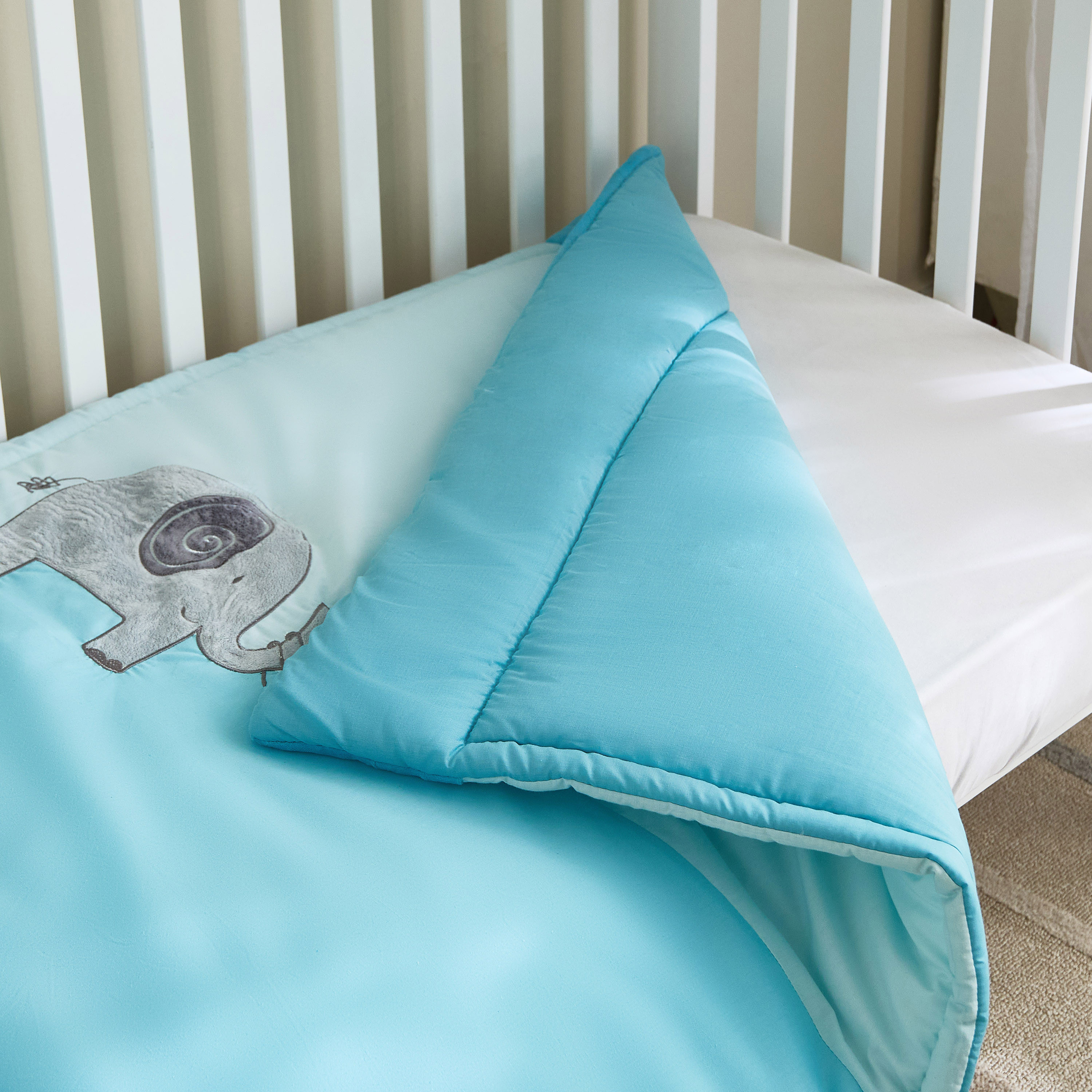 Juniors Elephant Embroidered Comforter - 85x115 cm-baby-nursery-babybedding-image-7