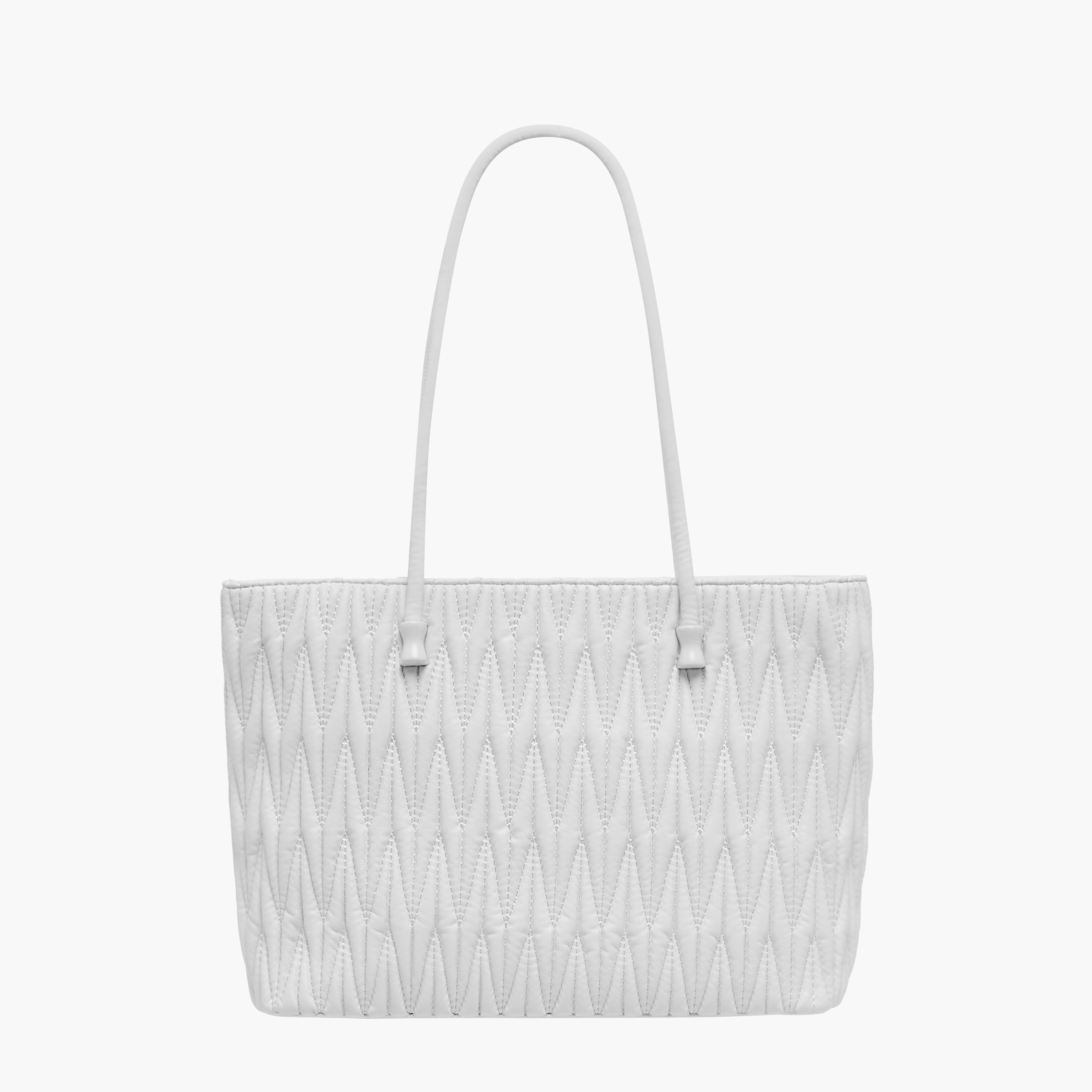 Adore Quilted Tote Bag with Double Handle and Zip Closure-women-bagsandwallets-handbags-image-1