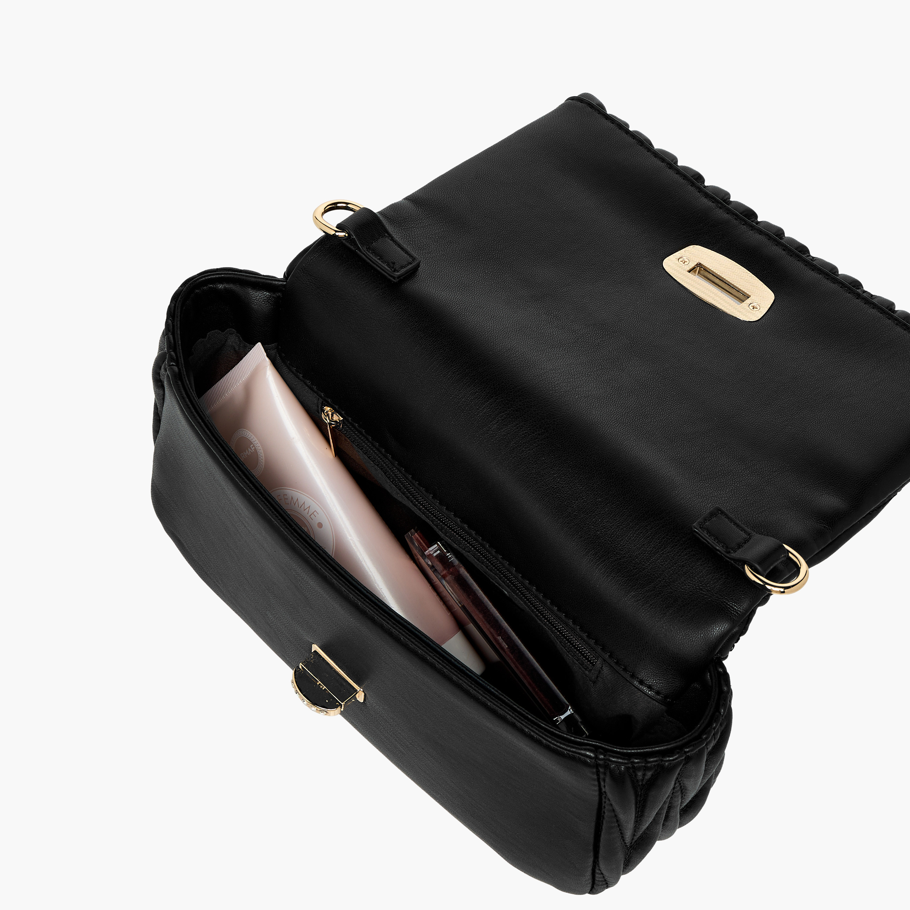 شنطة كروس بودي مبطنة بقفل إغلاق وحزام قابل للتعديل من أدور-women-bagsandwallets-handbags-image-9