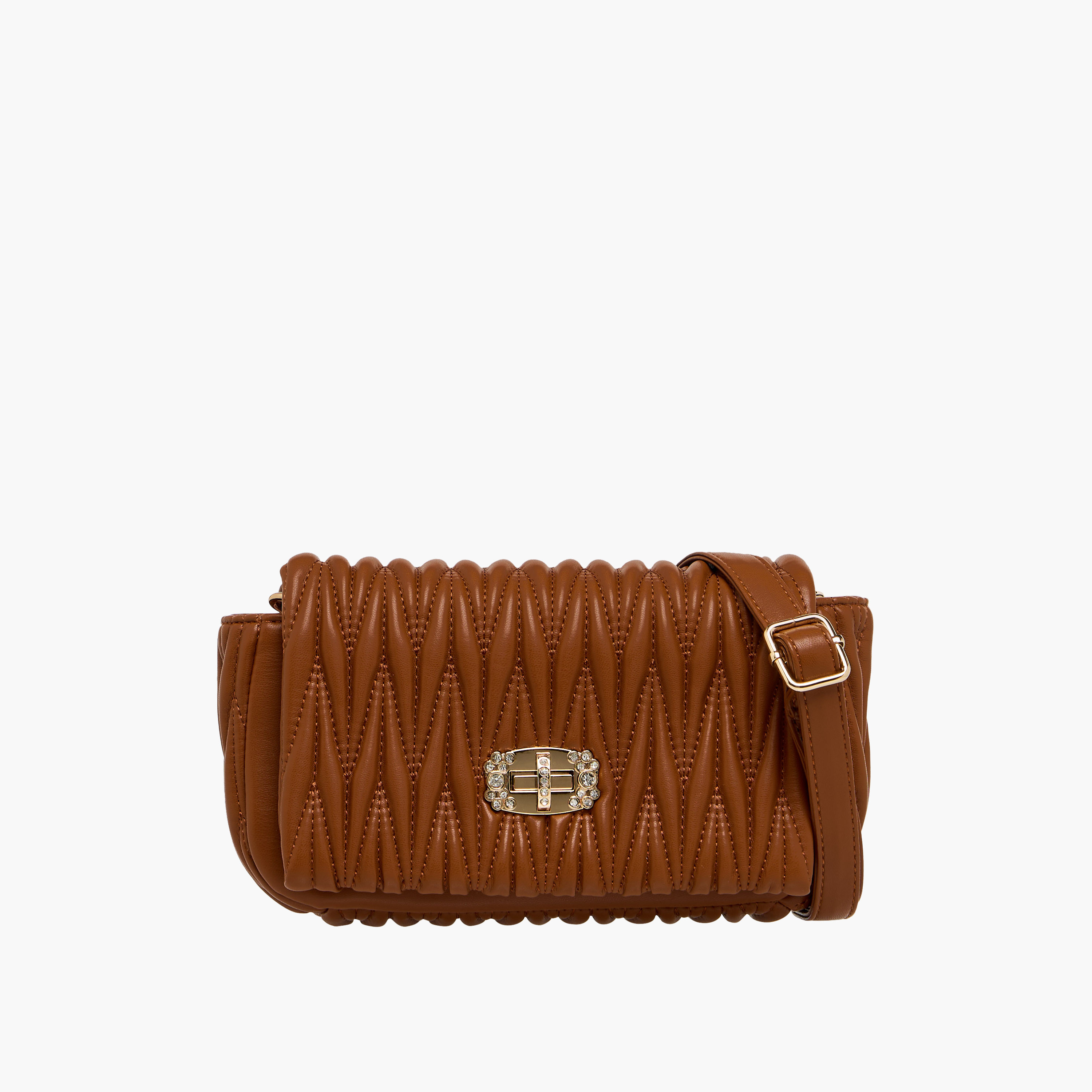 شنطة كروس مبطنة بحزام قابل للفصل وقفل دوّار من أدور-women-bagsandwallets-handbags-image-1