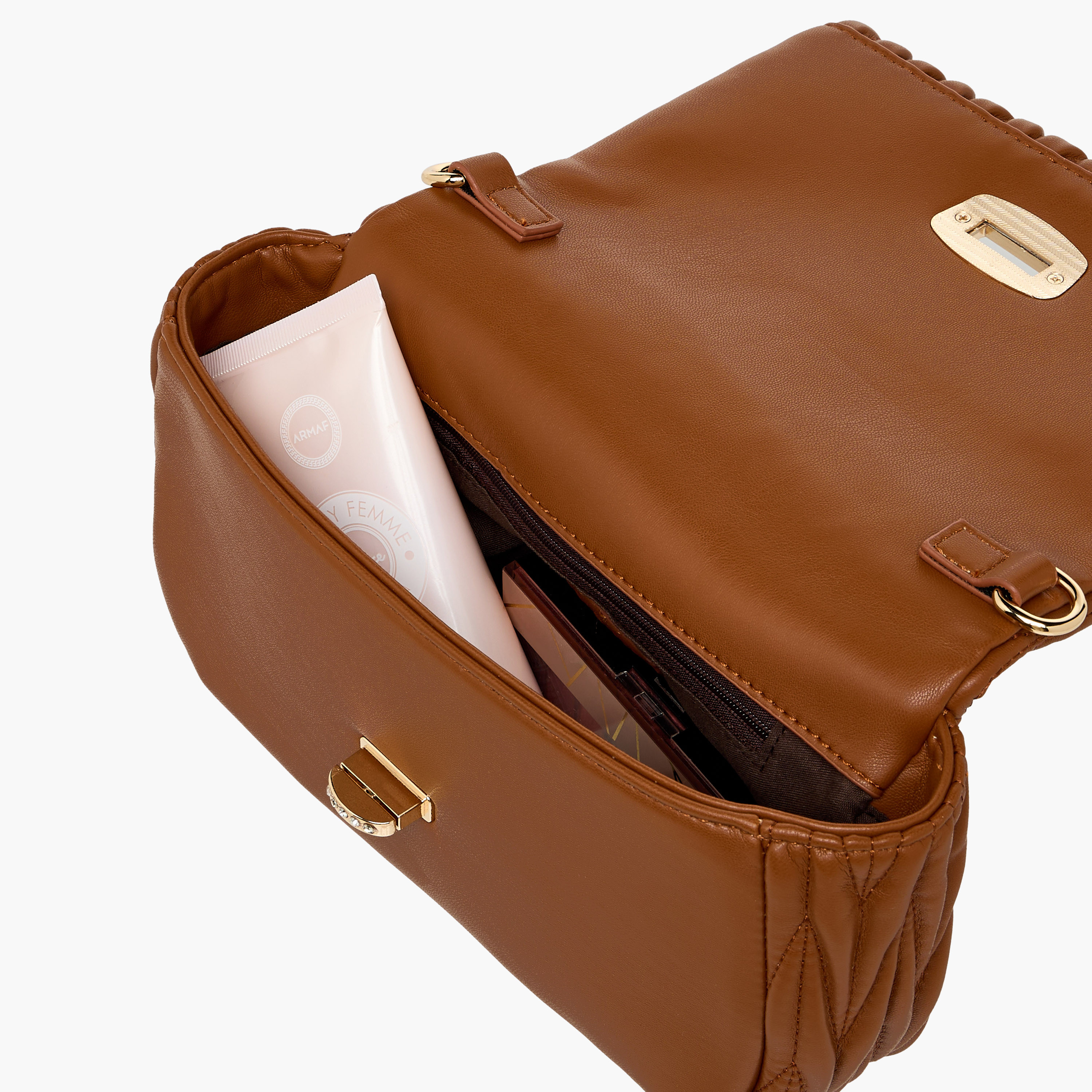 شنطة كروس مبطنة بحزام قابل للفصل وقفل دوّار من أدور-women-bagsandwallets-handbags-image-9