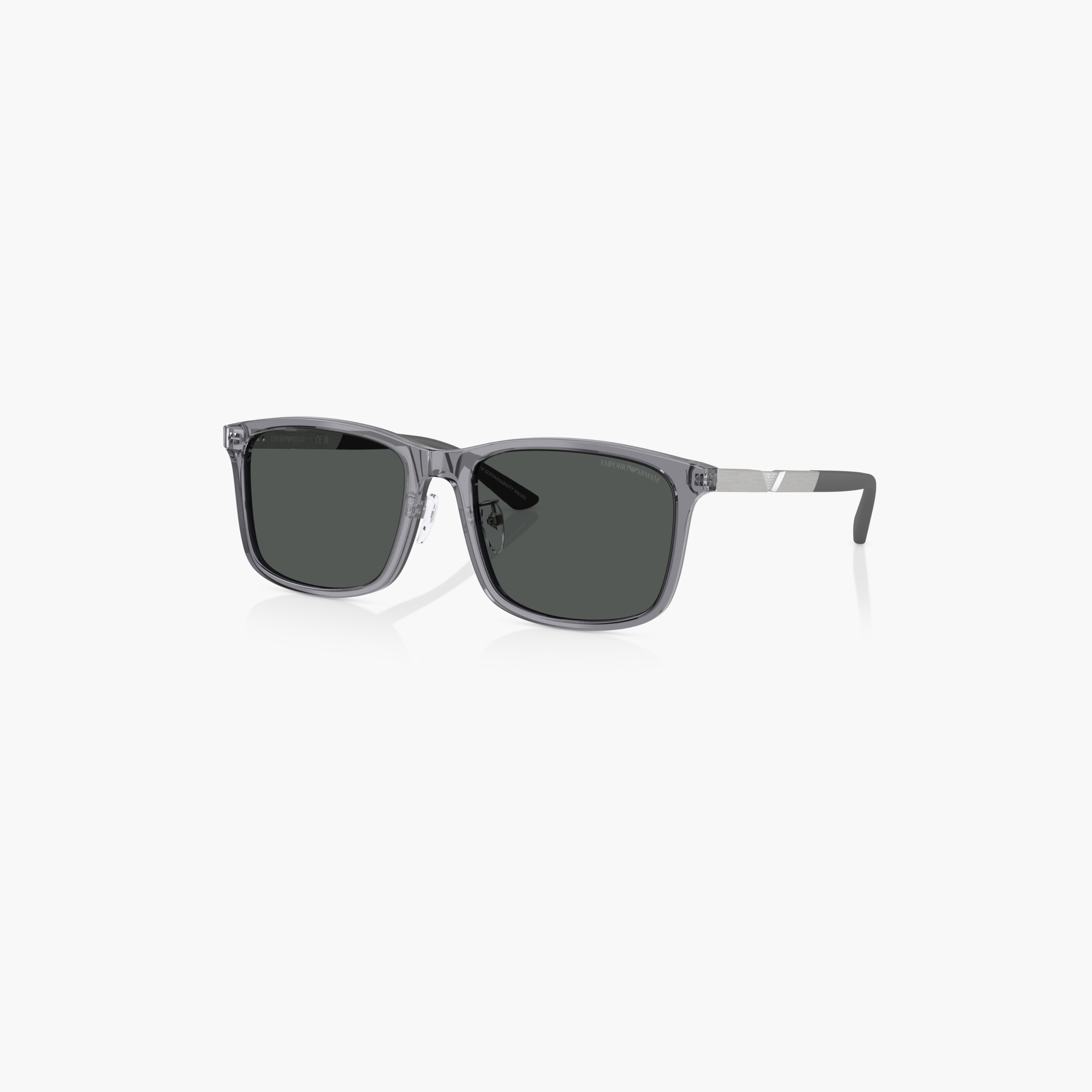 نظارة شمسية وايفارير ملونة بإطار كامل ووسادات أنف من إمبوريو أرماني-men-sunglasses-image-1