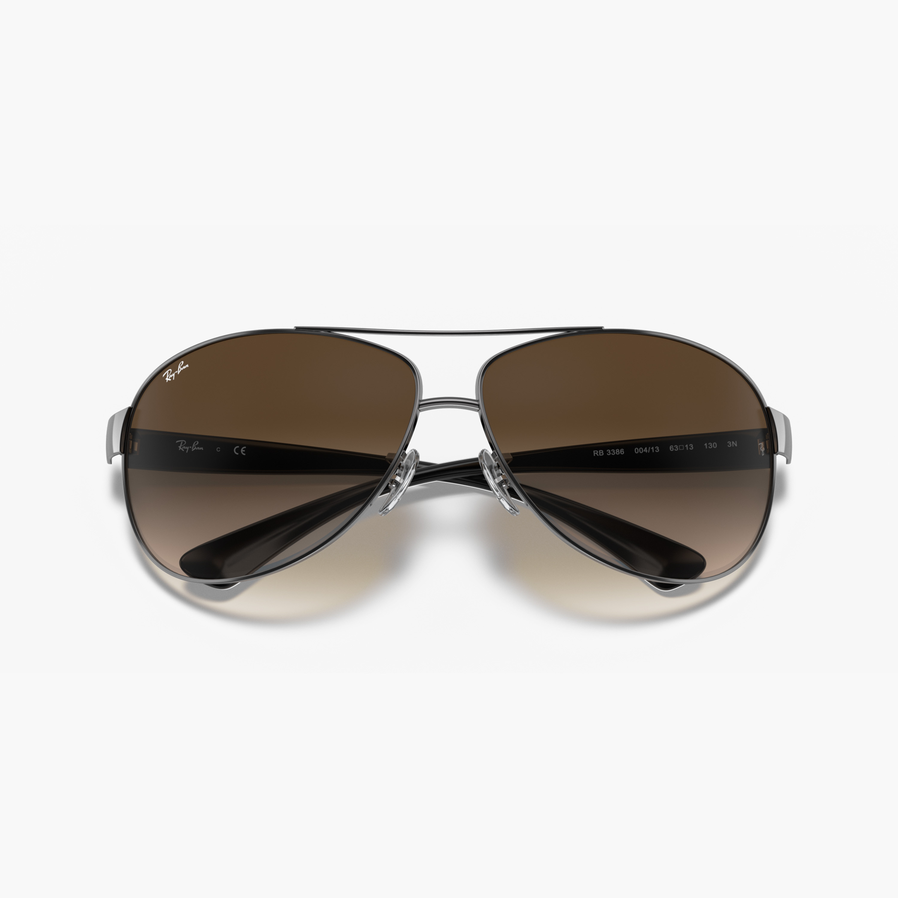 Ray-Ban Gunmetal Full Rim Aviator Sunglasses with Nose Pad-men-sunglasses-image-1