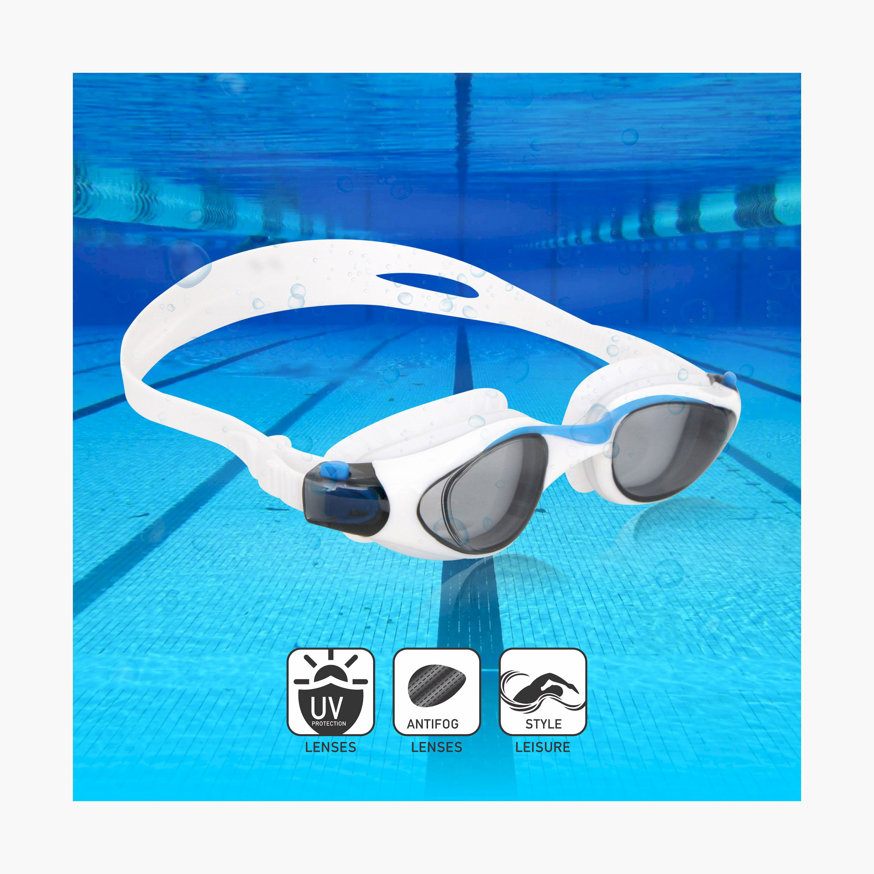 Nivia Unisex White Swim Goggles-sports-gear-swimming-women-image-3