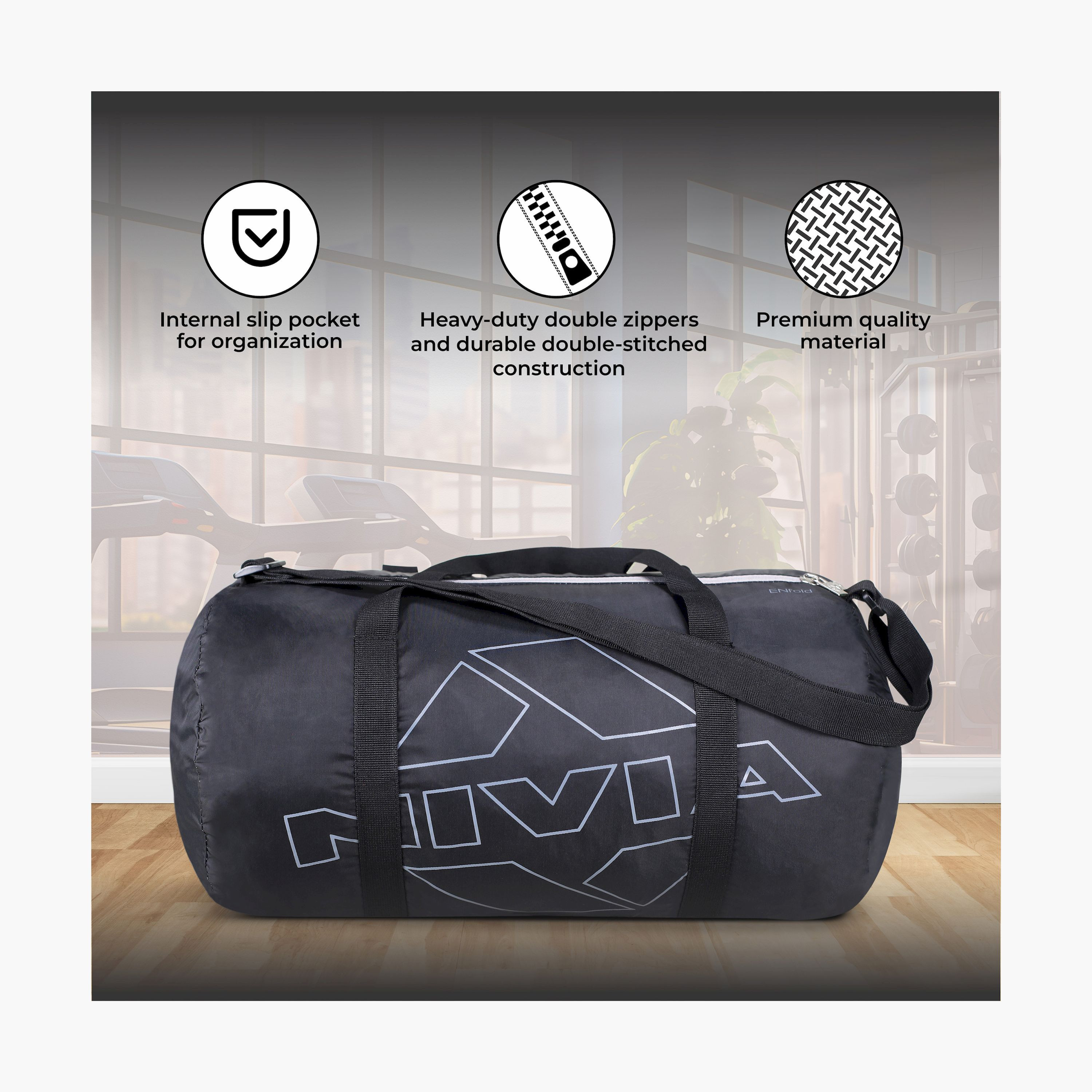 Nivia Enfold 2.0 Duffel Bag 3101BG | OE-travel-luggagesandbags-dufflebags-image-2
