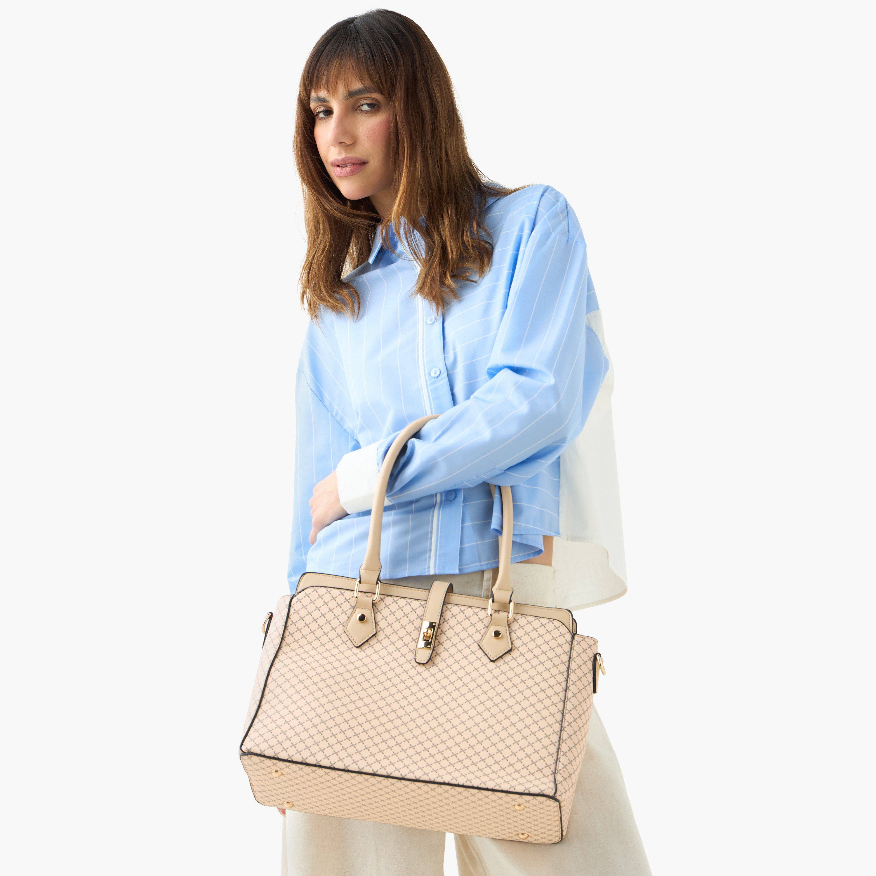 شنطة توت بحزام قابل للفصل وطبعات مع محفظة من ساشا-women-bagsandwallets-handbags-image-2