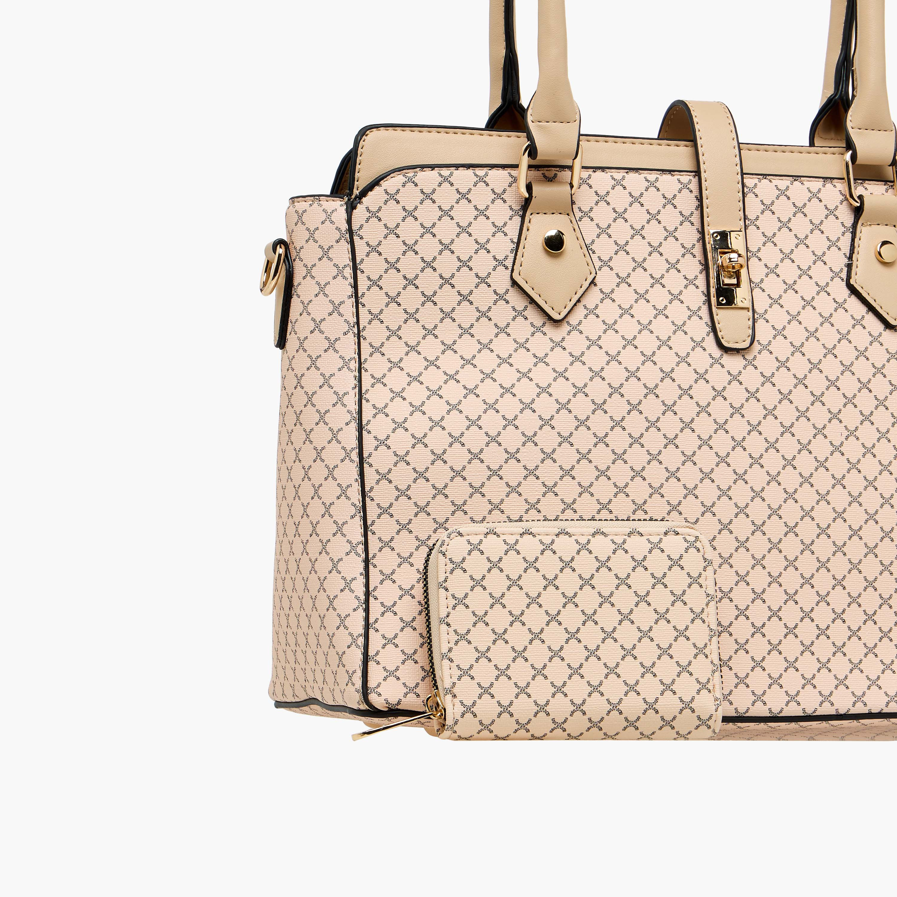 شنطة توت بحزام قابل للفصل وطبعات مع محفظة من ساشا-women-bagsandwallets-handbags-image-7