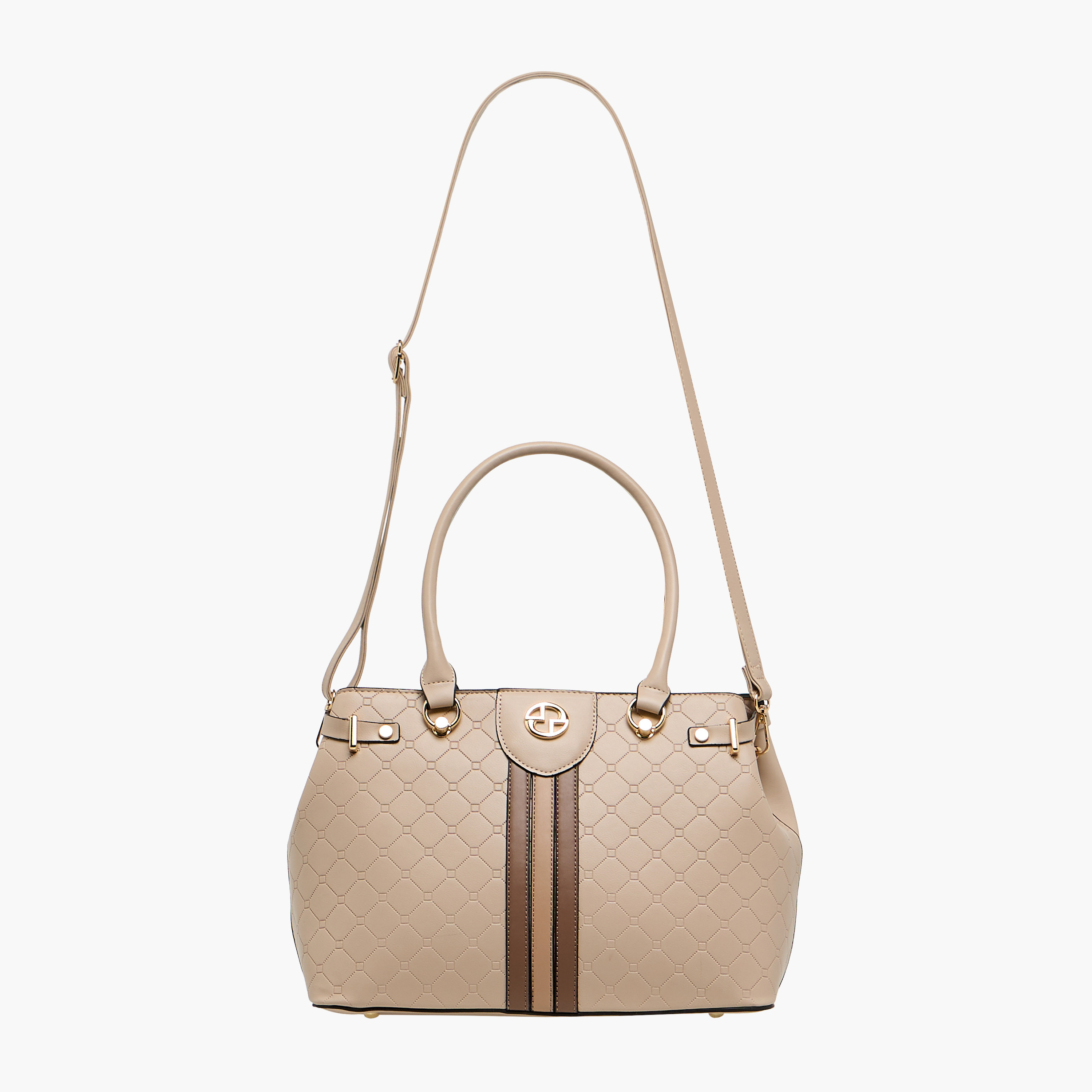 شنطة توت منقوشة بحزام قابل للتعديل وبسحاب إغلاق من ساشا-women-bagsandwallets-handbags-image-3
