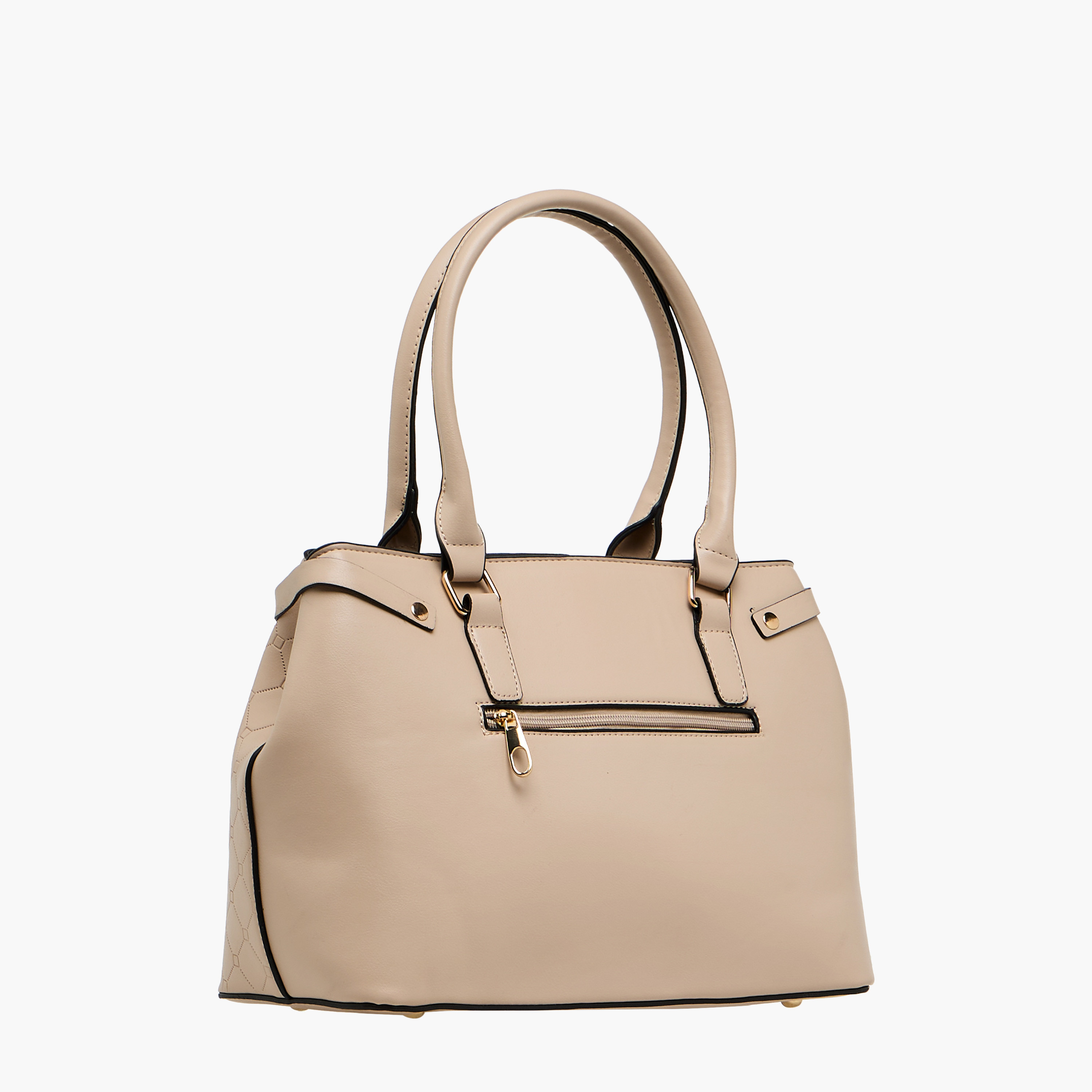 شنطة توت منقوشة بحزام قابل للتعديل وبسحاب إغلاق من ساشا-women-bagsandwallets-handbags-image-4