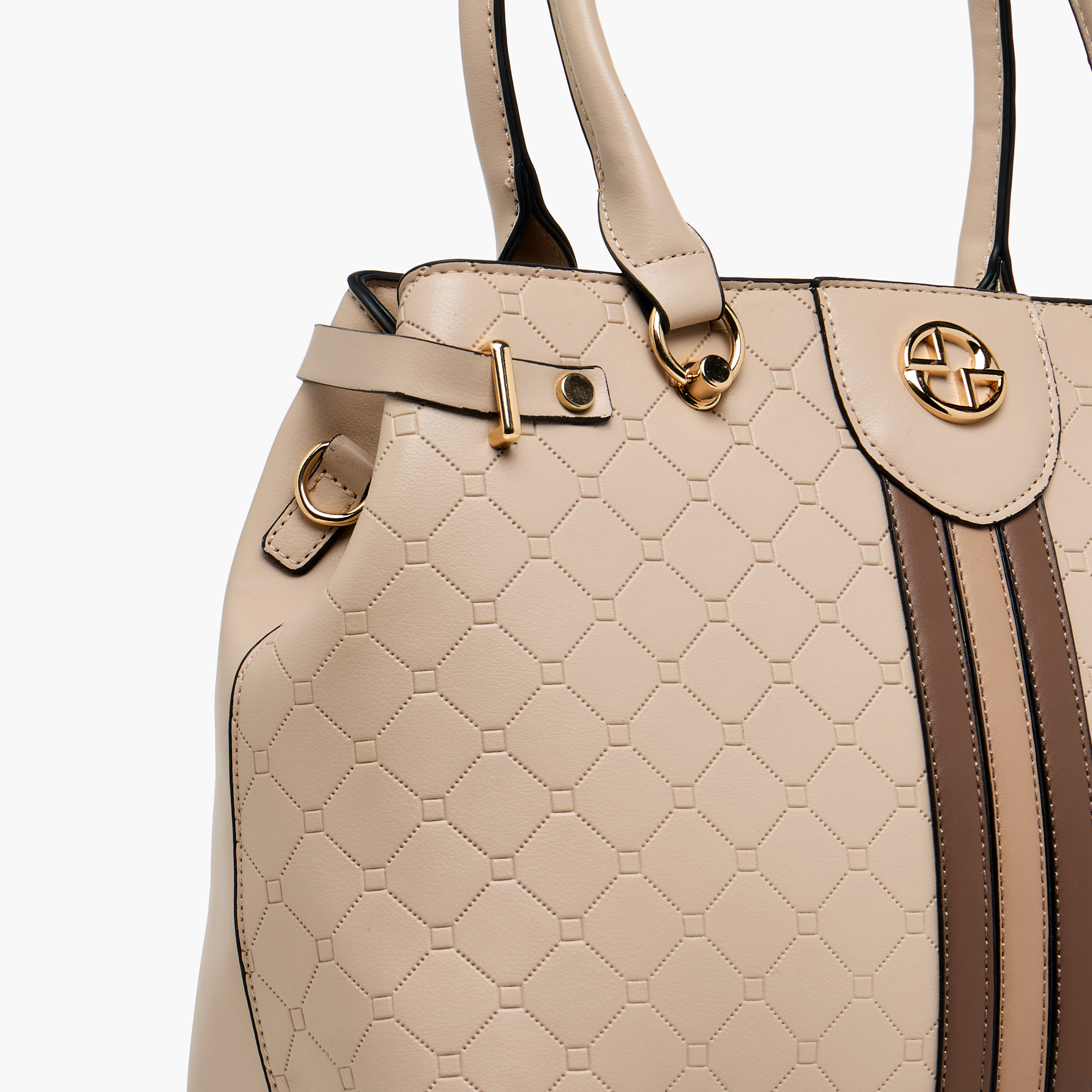 شنطة توت منقوشة بحزام قابل للتعديل وبسحاب إغلاق من ساشا-women-bagsandwallets-handbags-image-5